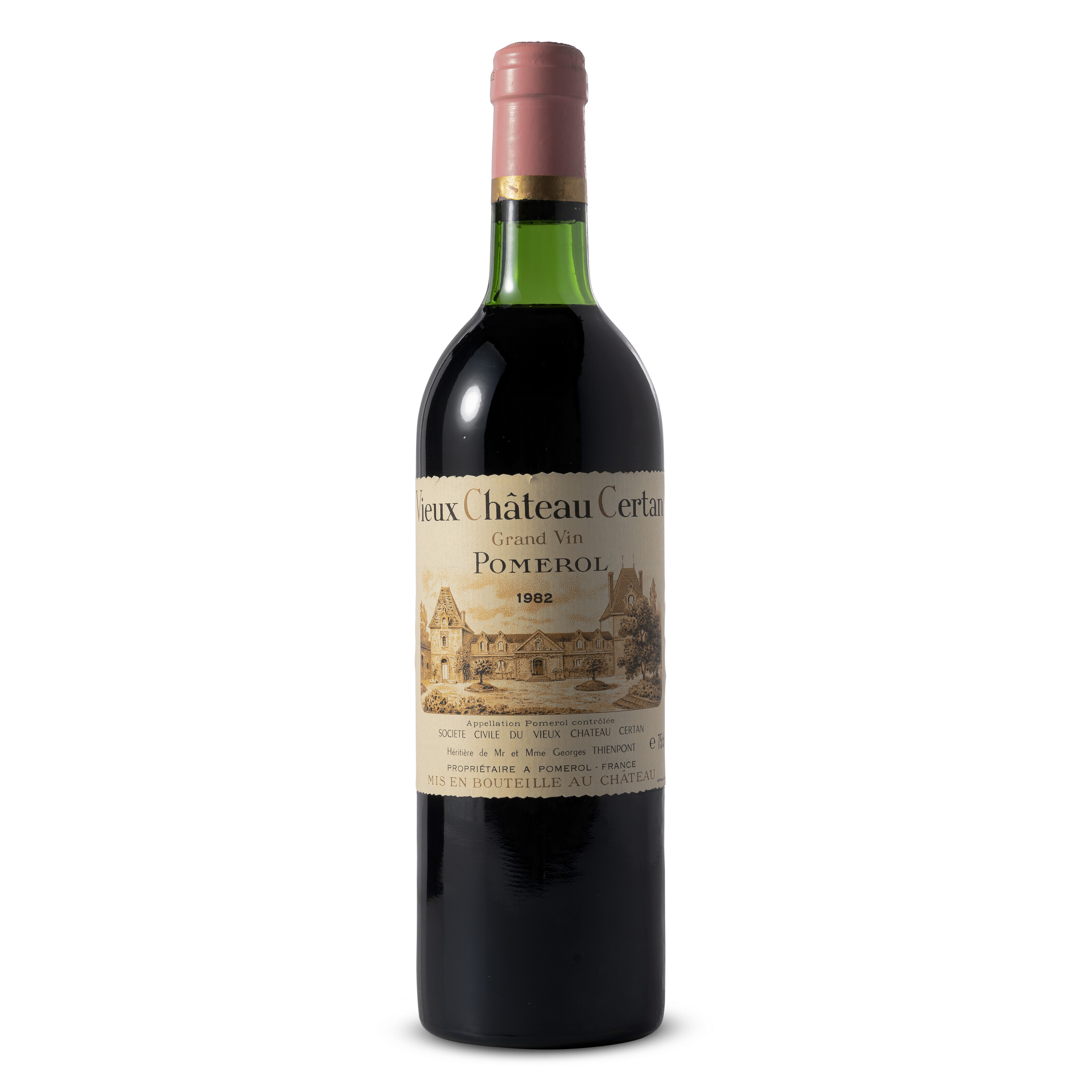 Vieux-Château-Certan 1982, PomerolOne scuffed capsule. Bin-soiled and ...