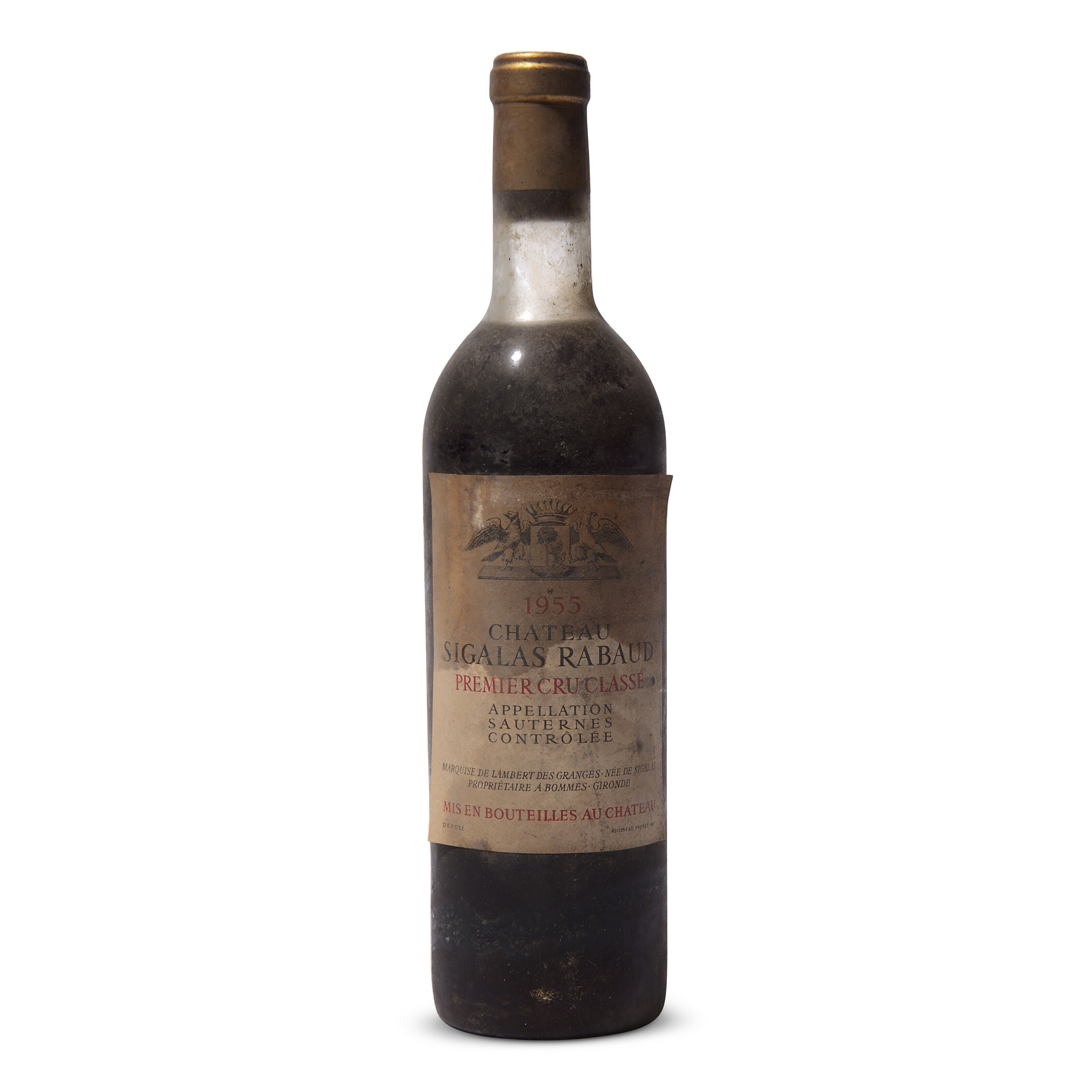 Château Sigalas-Rabaud 1955, Bommes (Sauternes), 1er cru classéCorroded ...