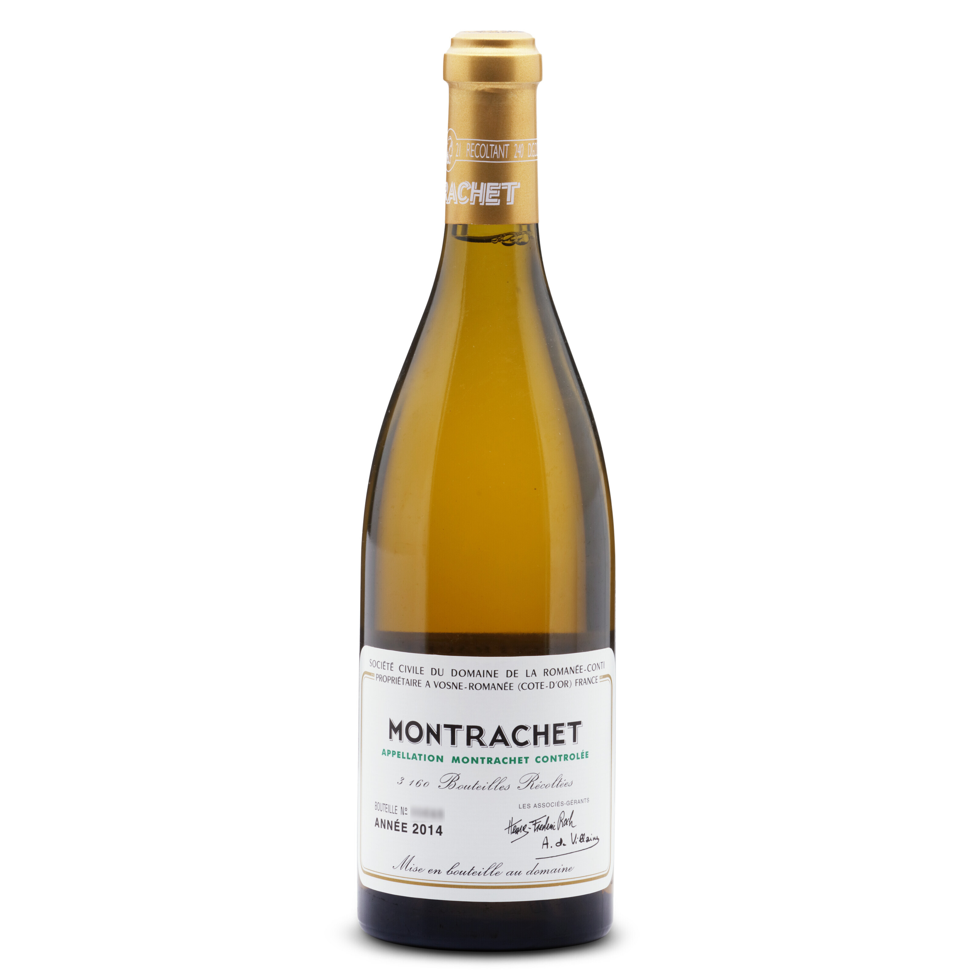 Domaine de la Roman&eacute;e-Conti, Montrachet 2014. 1 bottle per lot. Sold for £6,875 on 7 June 2023 at Christie’s in London