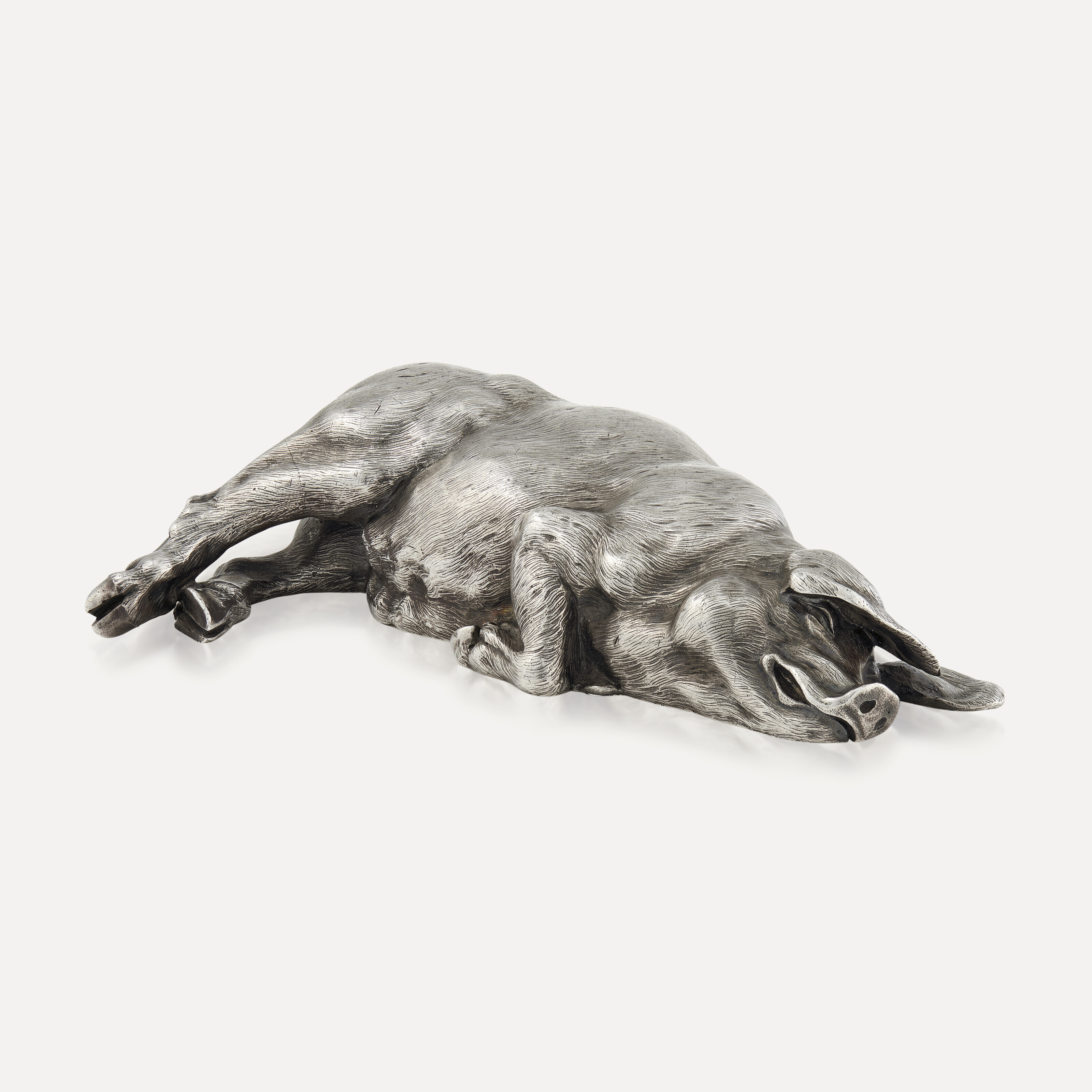 A SILVER MODEL OF A PIG, BY FABERGÉ, WORKMASTER JULIUS RAPPOPORT, ST ...