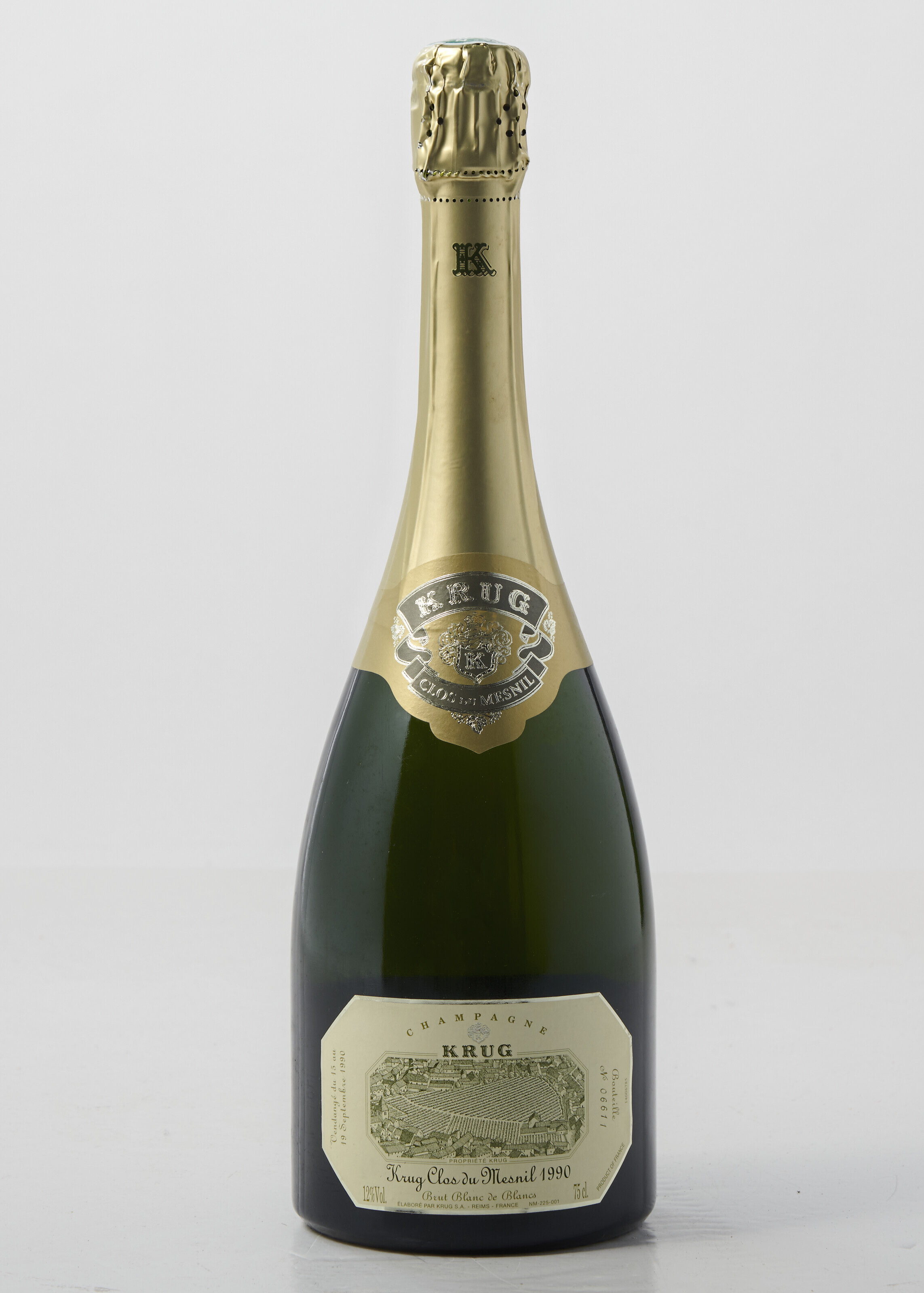 Krug Clos du Mesnil 1990, 2 bottles per lot. Estimate: £3,200-4,500. Offered in Fine and Rare Wines & Spirits Online: London Edition on 11-24 October 2023, online