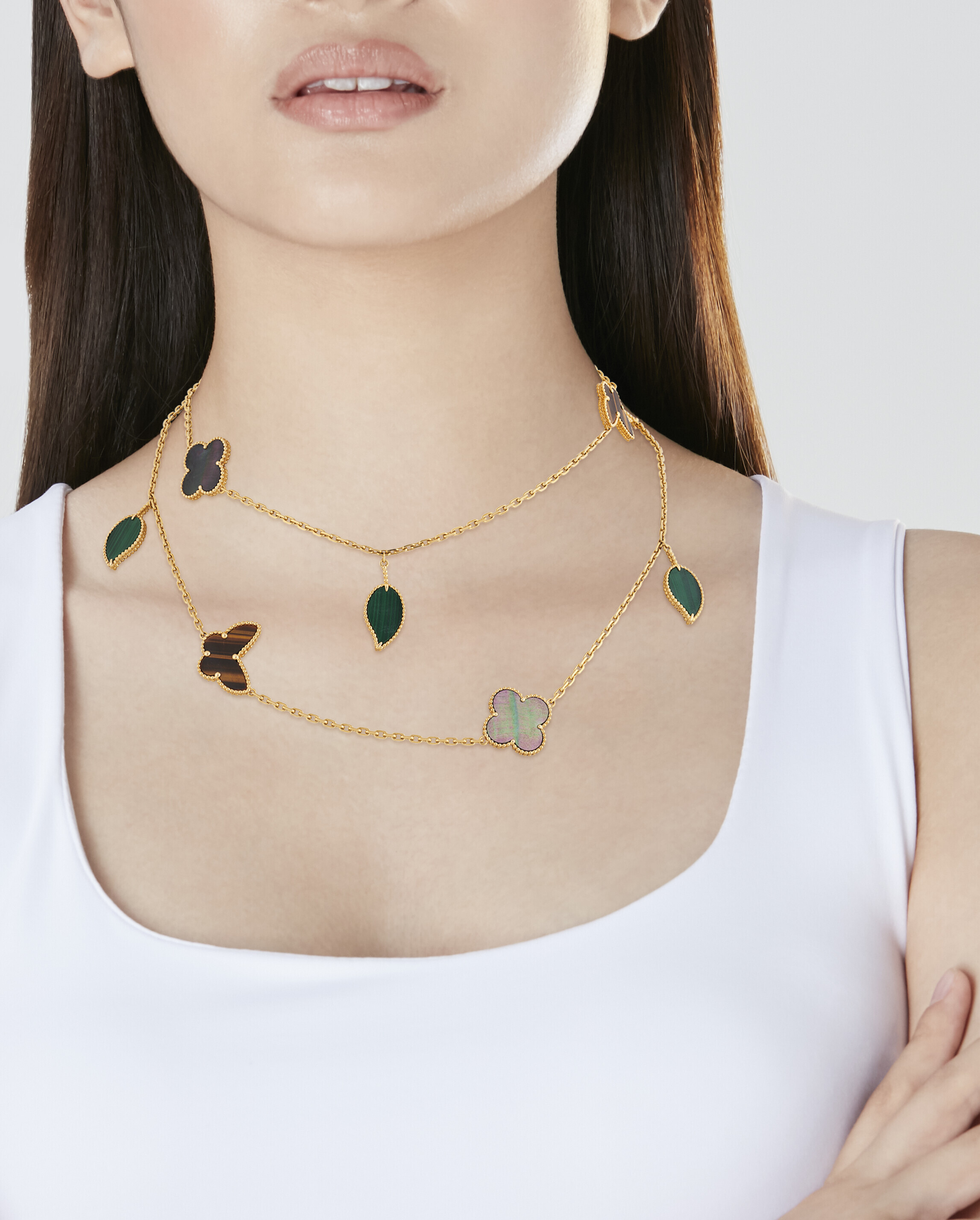 Van cleef lucky alhambra necklace on sale