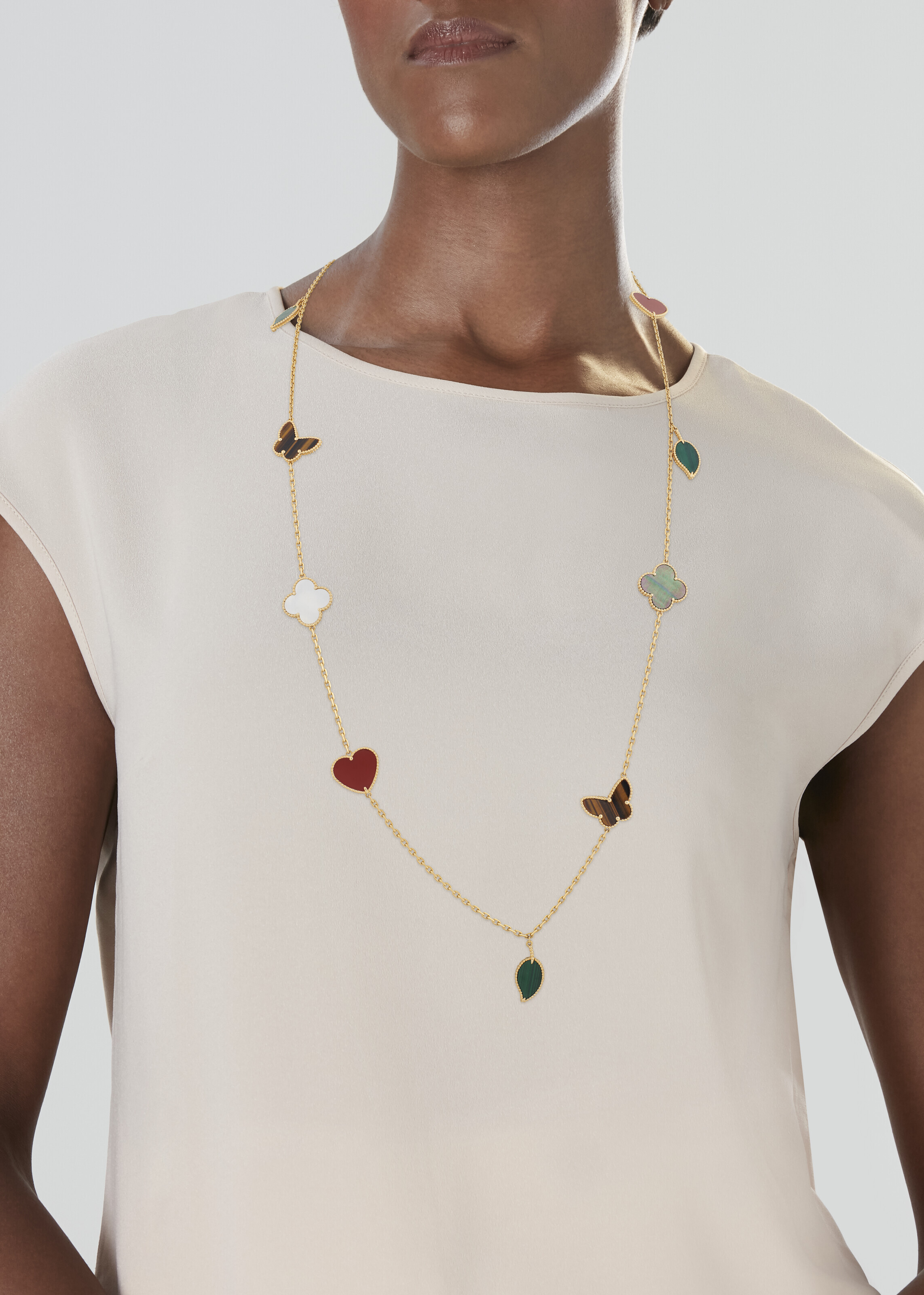 VAN CLEEF ARPELS MULTI GEM LUCKY ALHAMBRA NECKLACE Christie s
