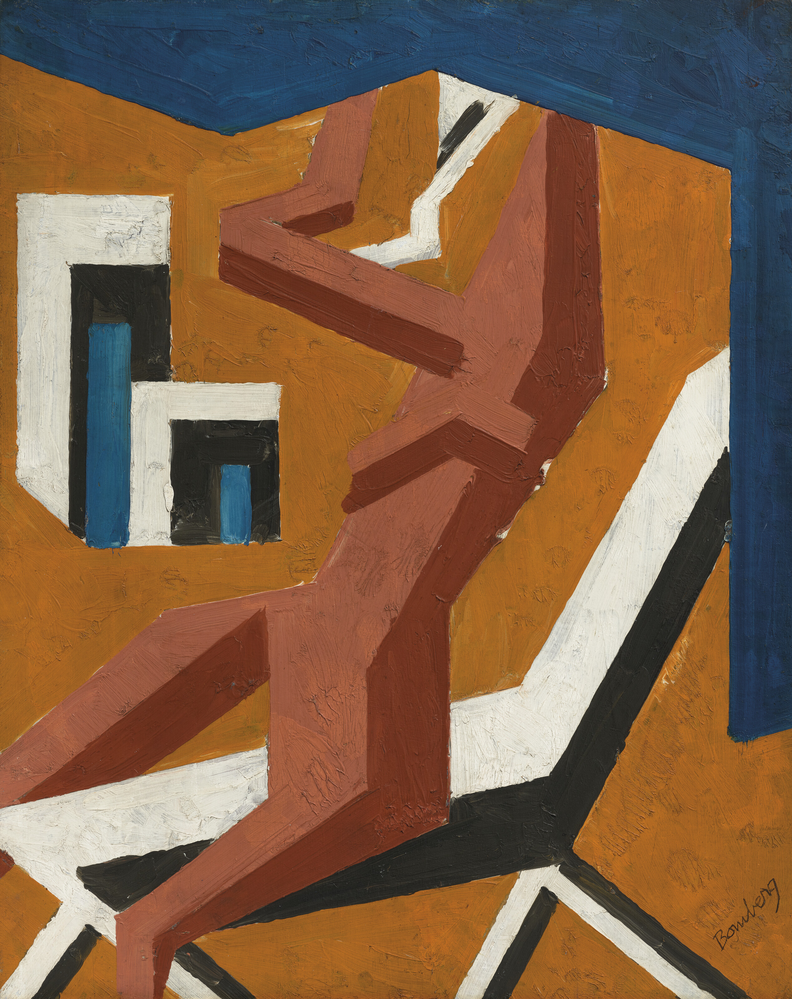 David Bomberg (1890-1957), Figure Study (Racehorse), circa 1913. Oil on panel. 16 x 12&frac12; in (40.6 x 31.7 cm). Sold for £378,000 on 21 March 2023 at Christie’s in London