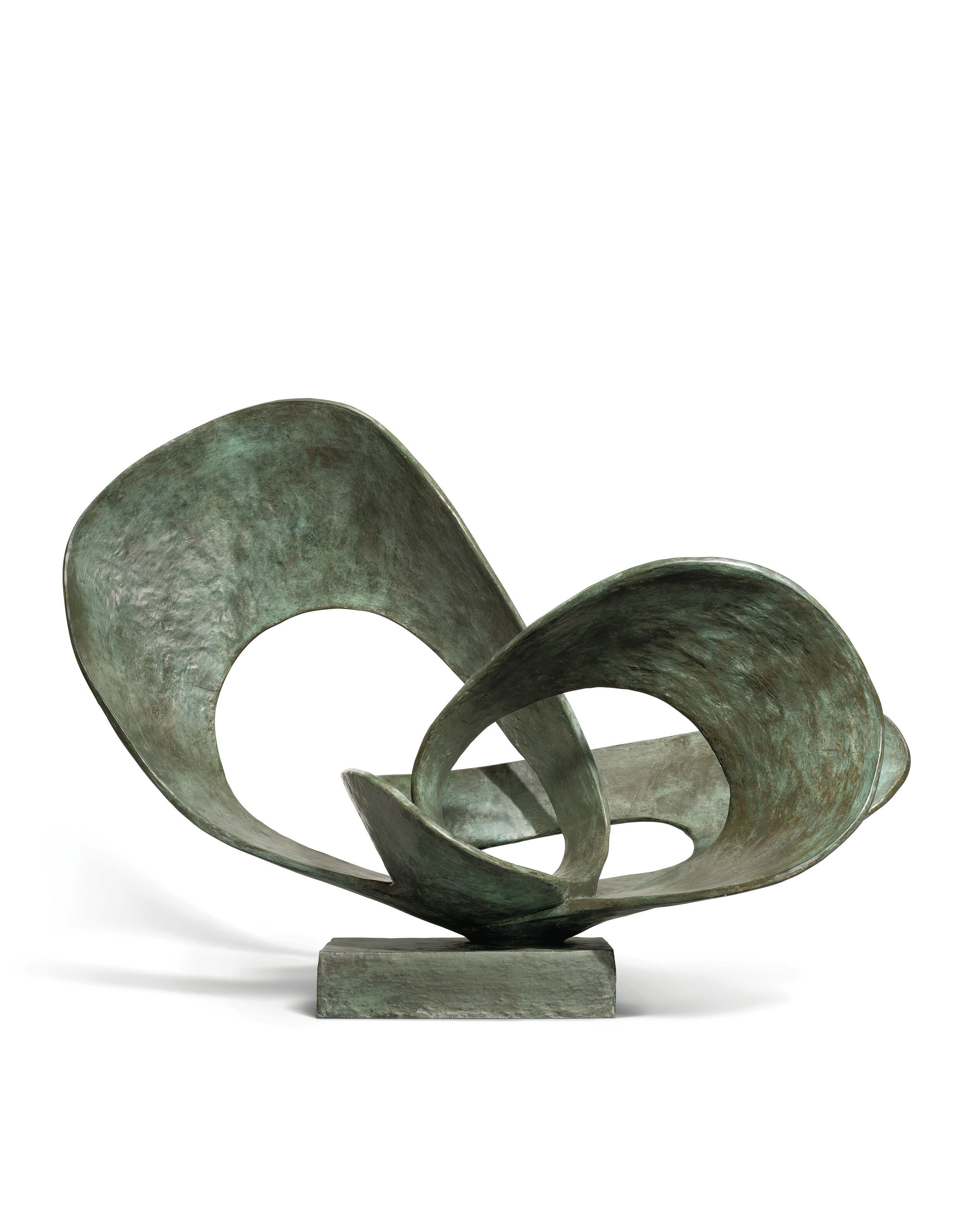 Dame Barbara Hepworth, Forms in Movement (Pavan), 1956-59. Bronze with a green brown patina