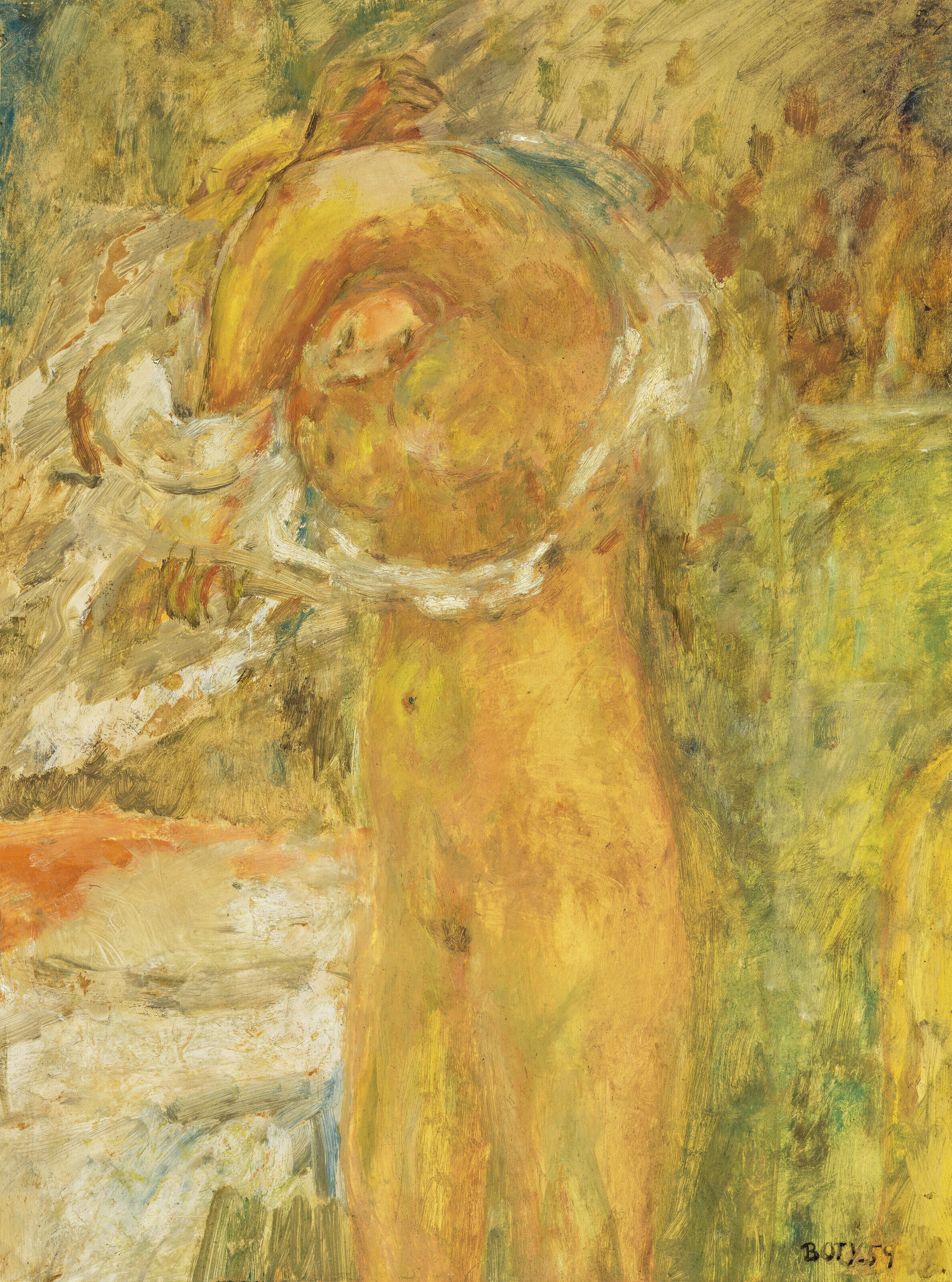 Pauline Boty (1938-1966), Golden nude, 1959. Oil on paper. 23&frac12; x 17&frac14; in (59.5 x 44 cm). Sold for £50,400 on 22 March 2023 at Christie’s in London
