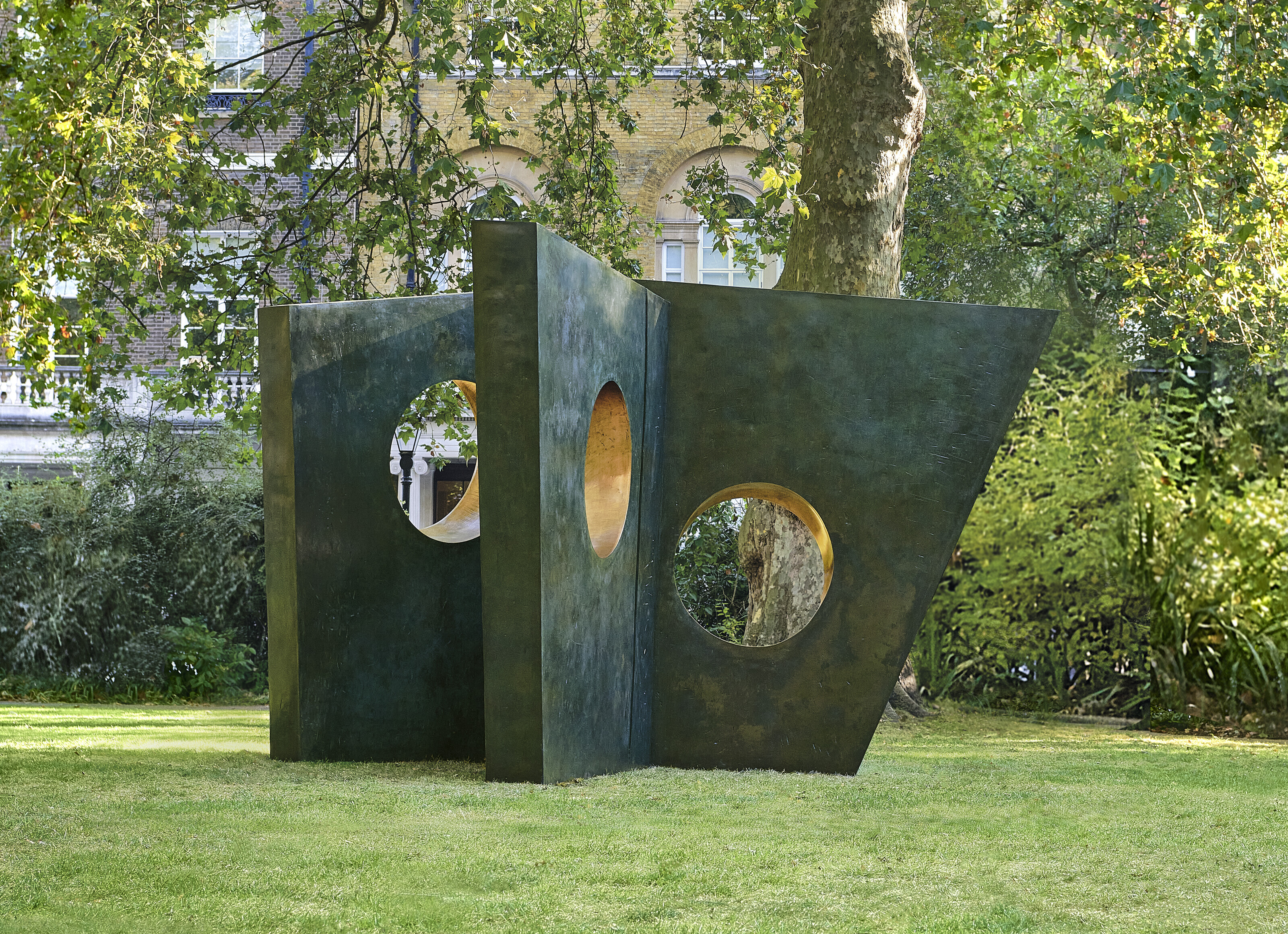 Dame Barbara Hepworth, Three Obliques (Walk In), conceived in 1968 and cast in 1969