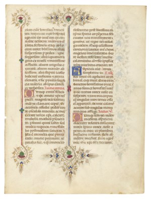 Matteo de' Pasti (1420-1468), A bifolium with three historiated ...