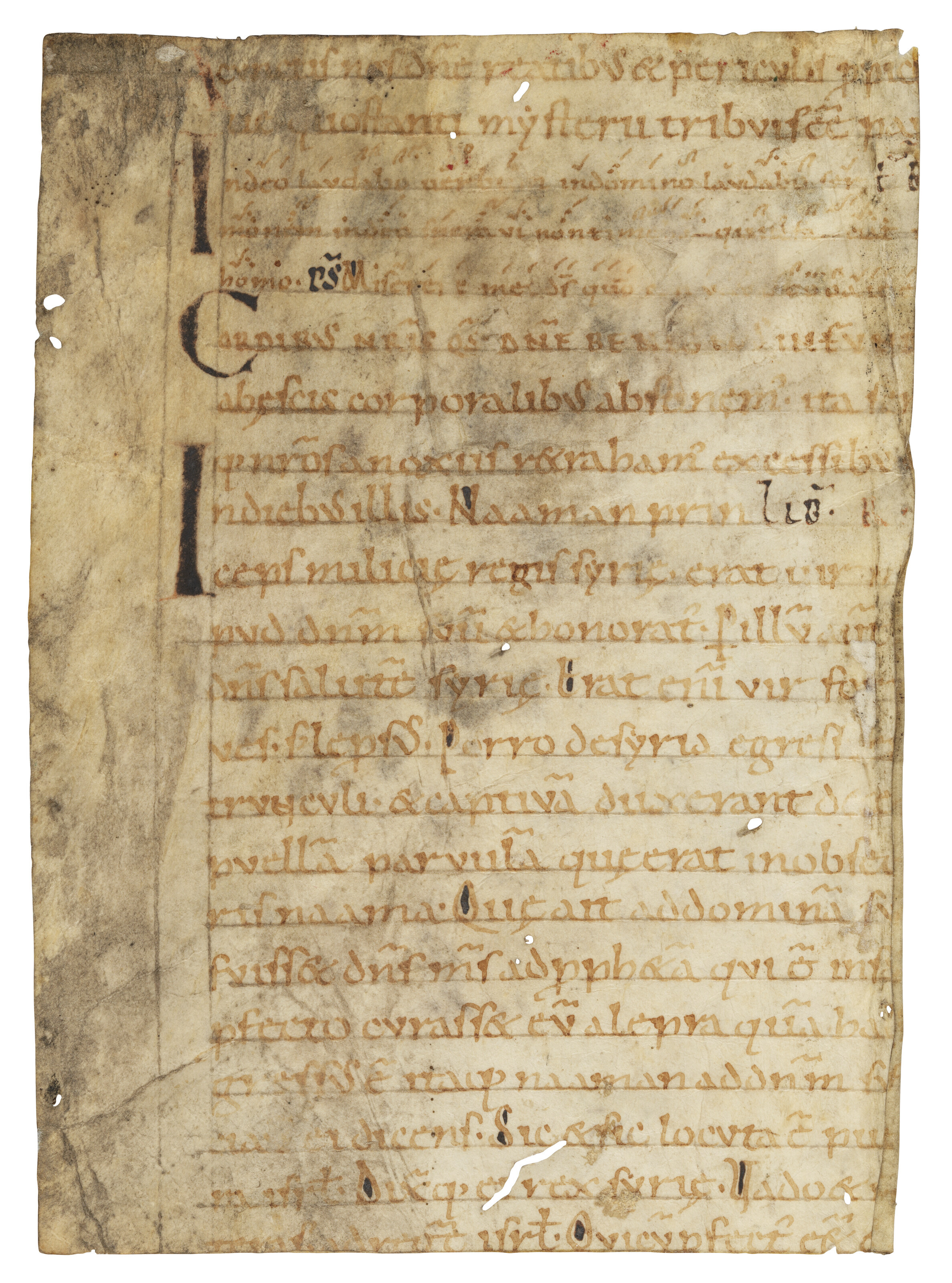 St Gall neumes (Early German neumes), A leaf from a Missal, in Latin ...