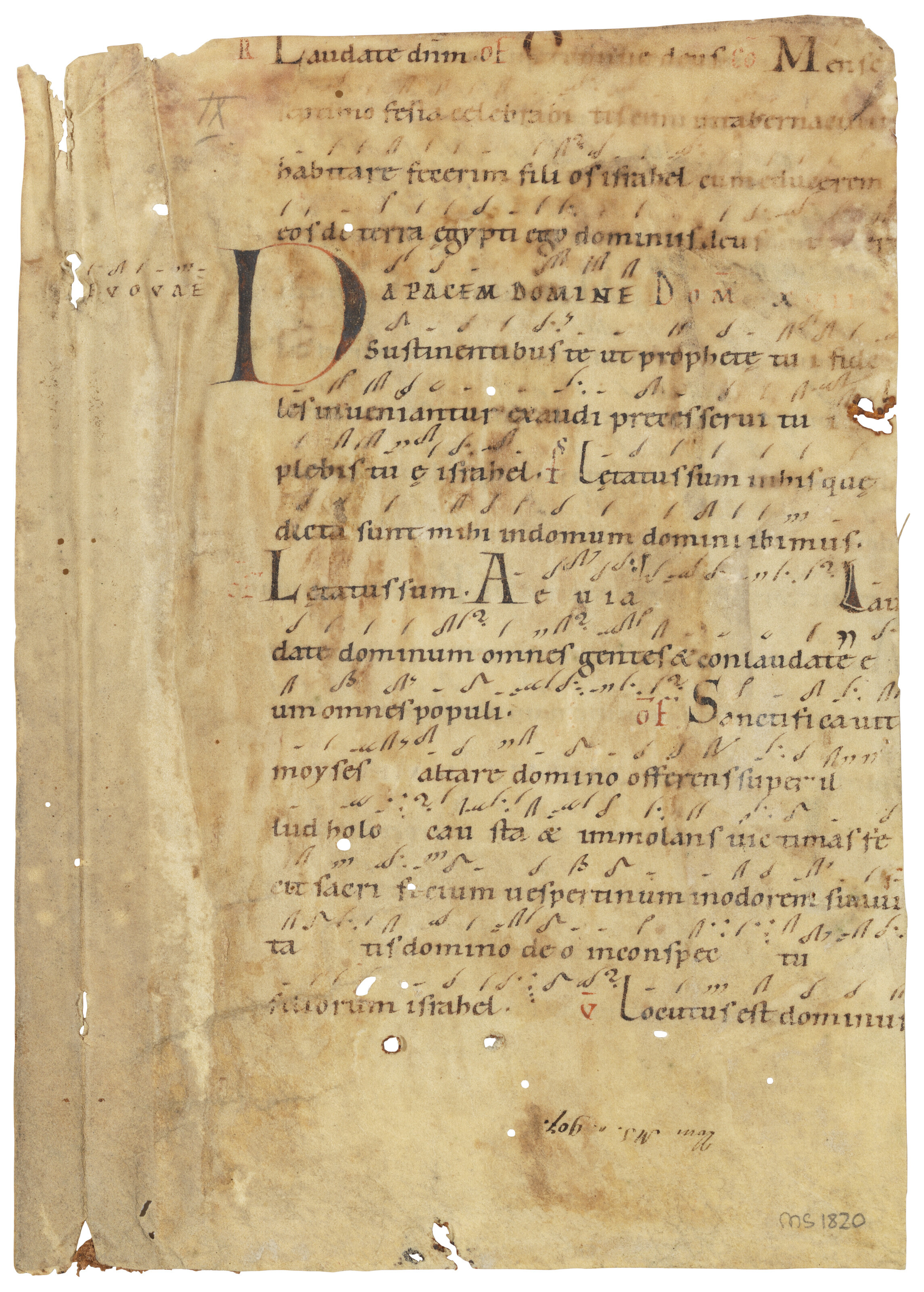 St Gall neumes (Early German neumes), A leaf from a Gradual, in Latin ...