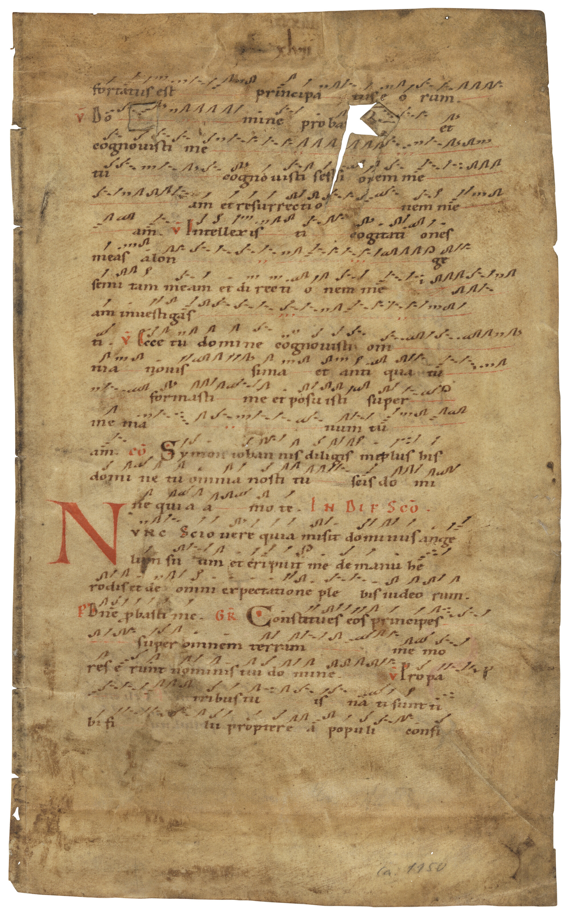 Catalog image of A leaf from a Gradual, in Latin, manuscript on vellum [Germany, mid-11th century]