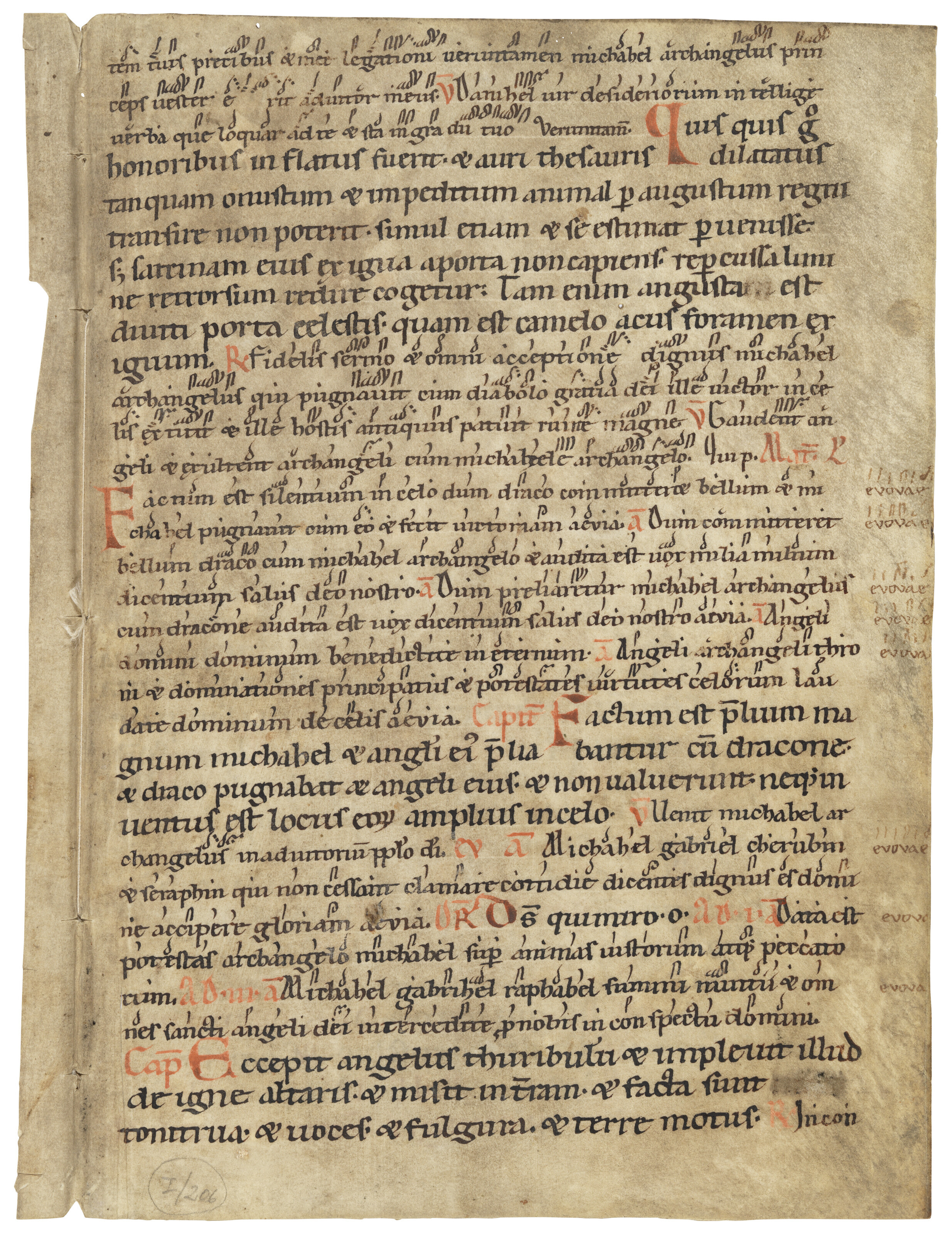 St Gall neumes (Early German neumes), A leaf from a Breviary, in Latin ...