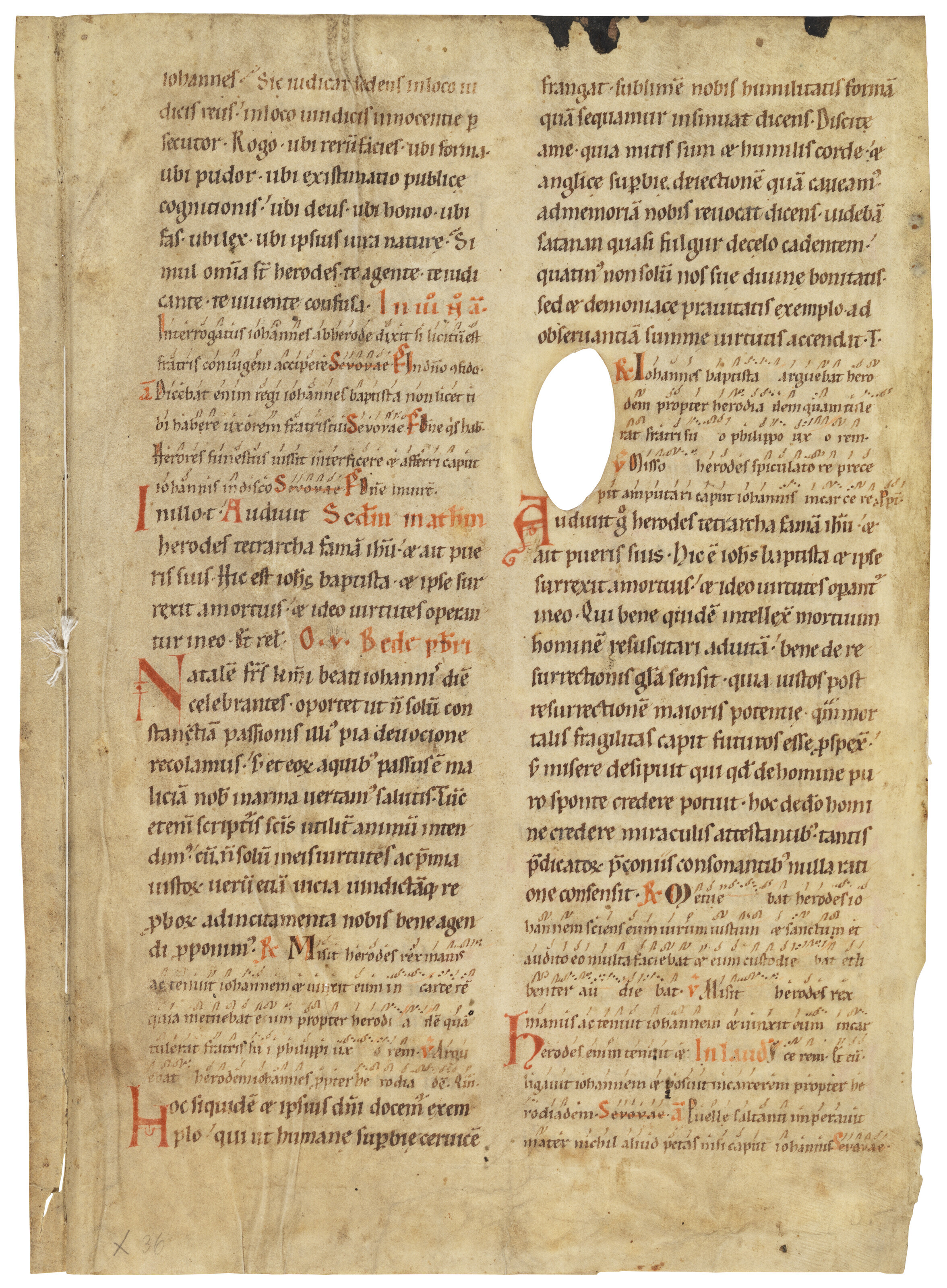 St Gall neumes (Early German neumes), A leaf from a Missal, in Latin ...