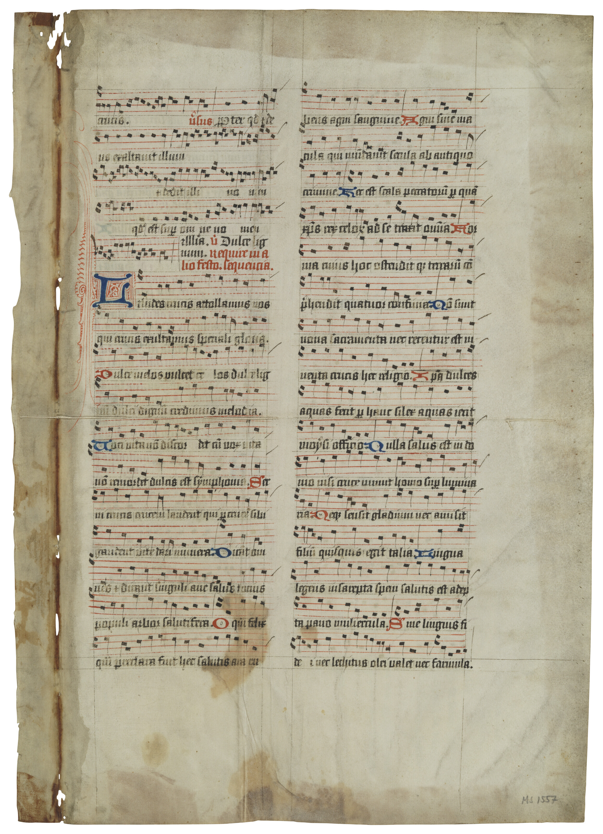 English square notation, A leaf from a Gradual, in Latin, manuscript on ...