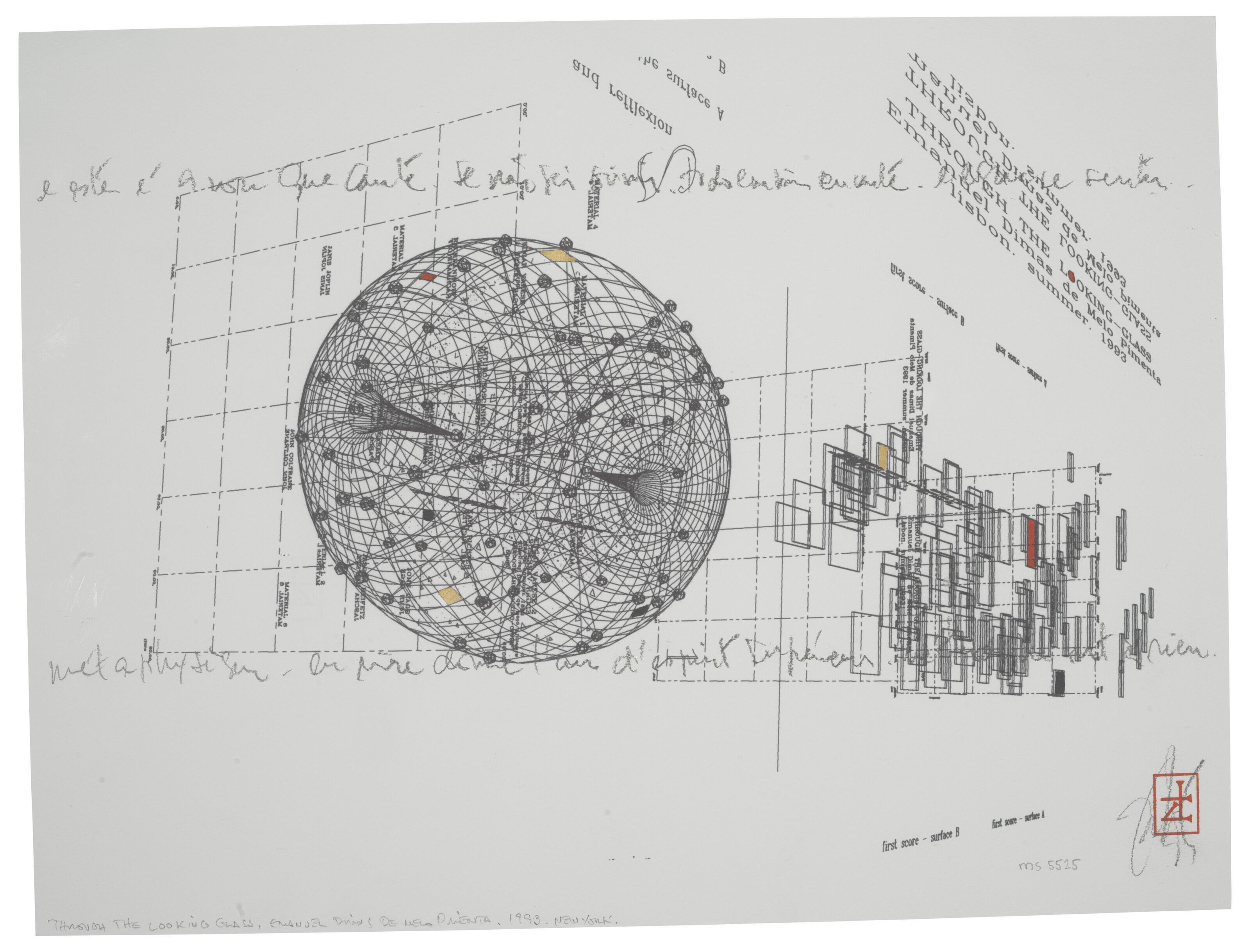 Catalog image of Partly autograph computer-printed virtual notation signed of Through the Lookin…