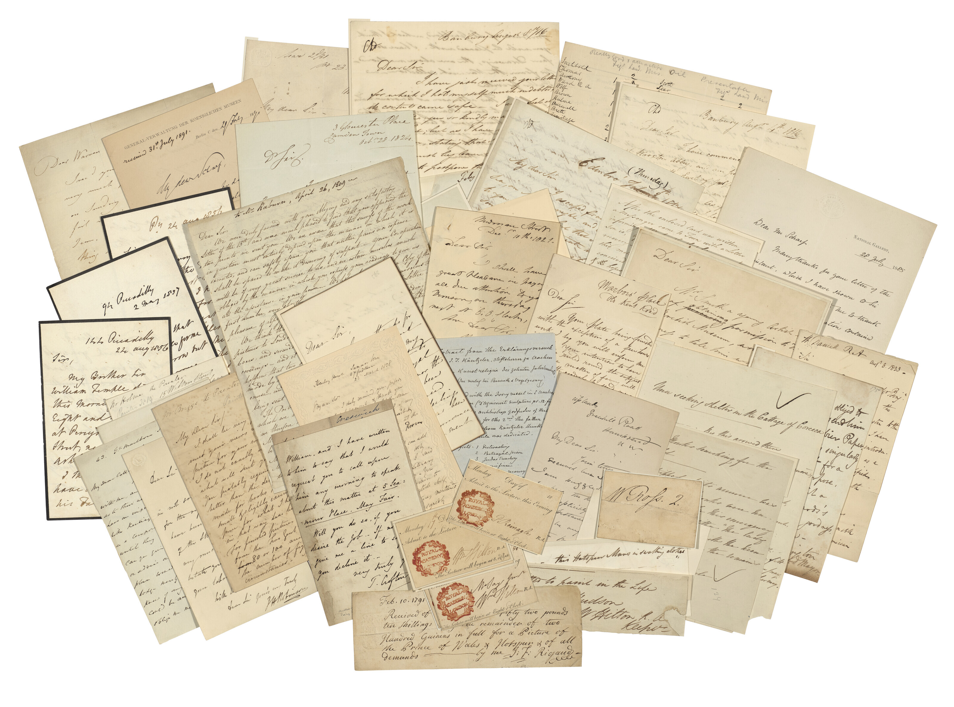 British Artists, 41 autograph letters, the majority signed, by 19th ...