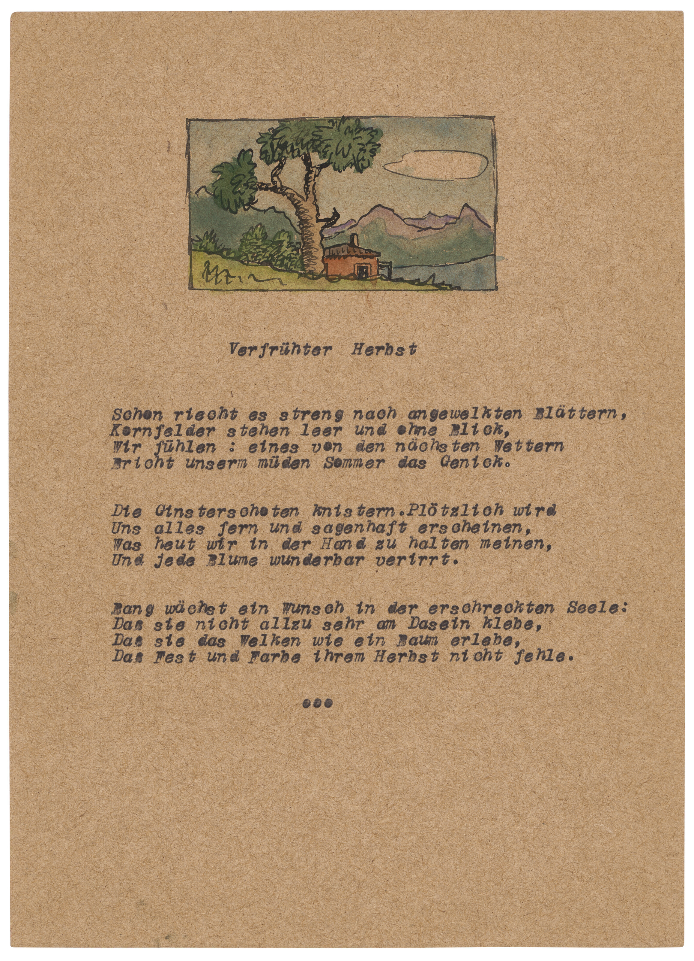 Hermann Hesse (1877-1962), Typescript signed ('Hermann Hesse' on title ...