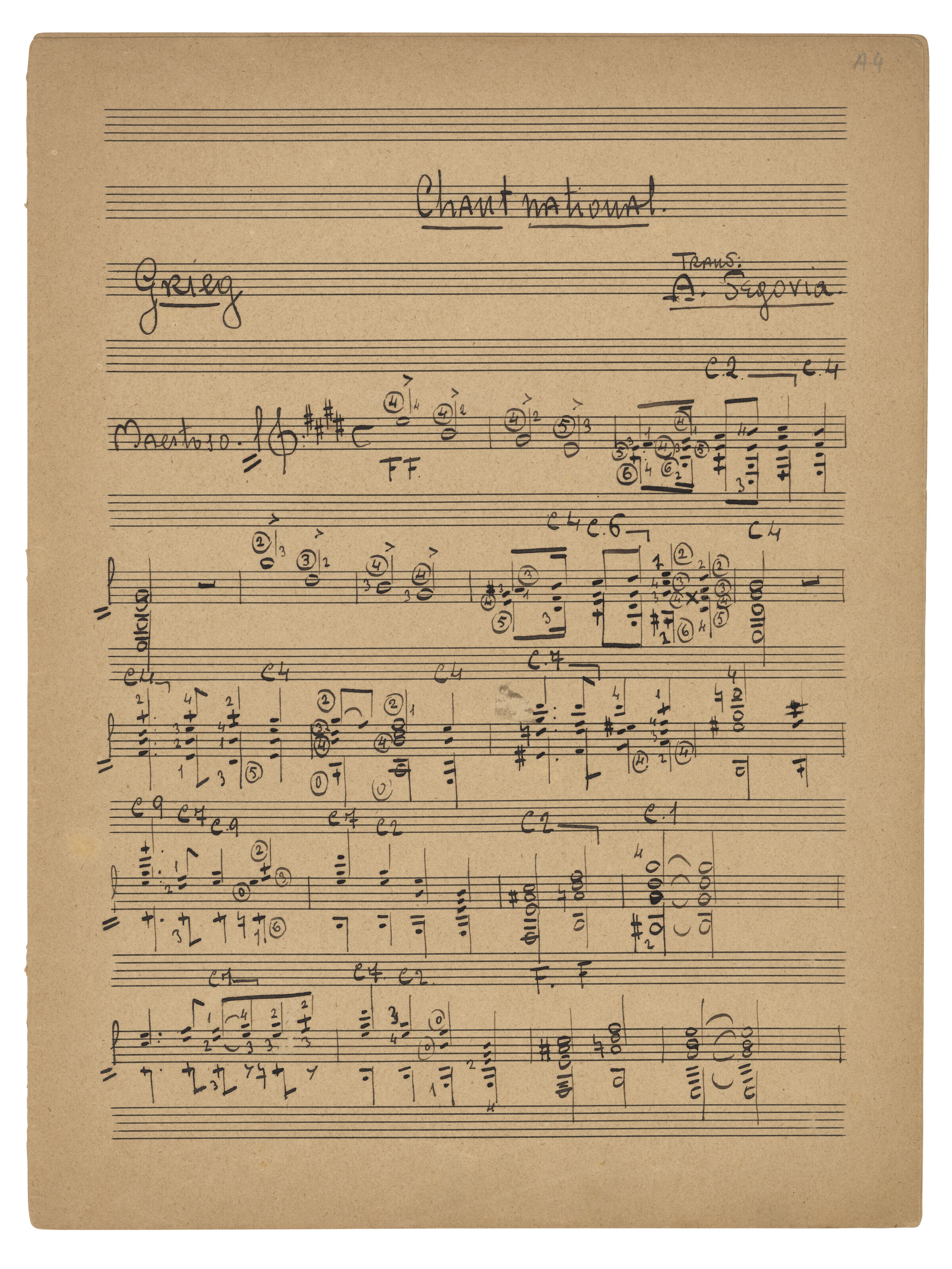 Catalog image of Autograph music manuscripts, a collection of transcriptions and works commissio…