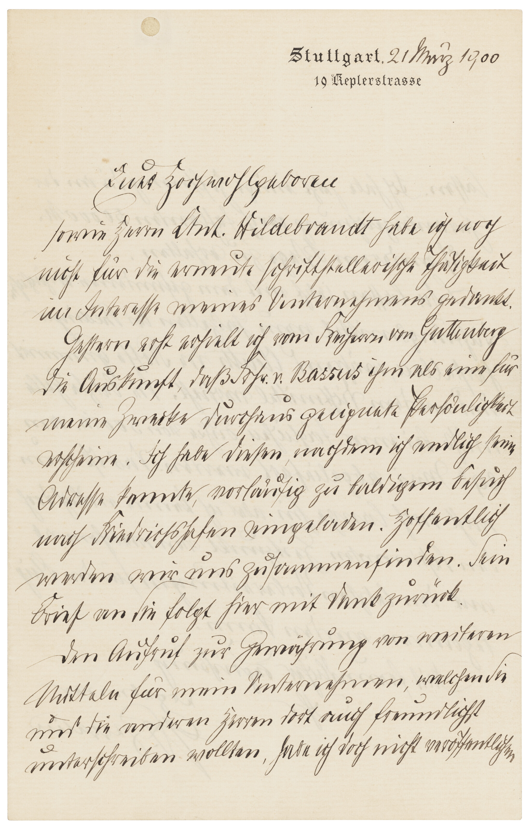 Ferdinand, Graf von Zeppelin (1838-1917), Two autograph letters signed ...