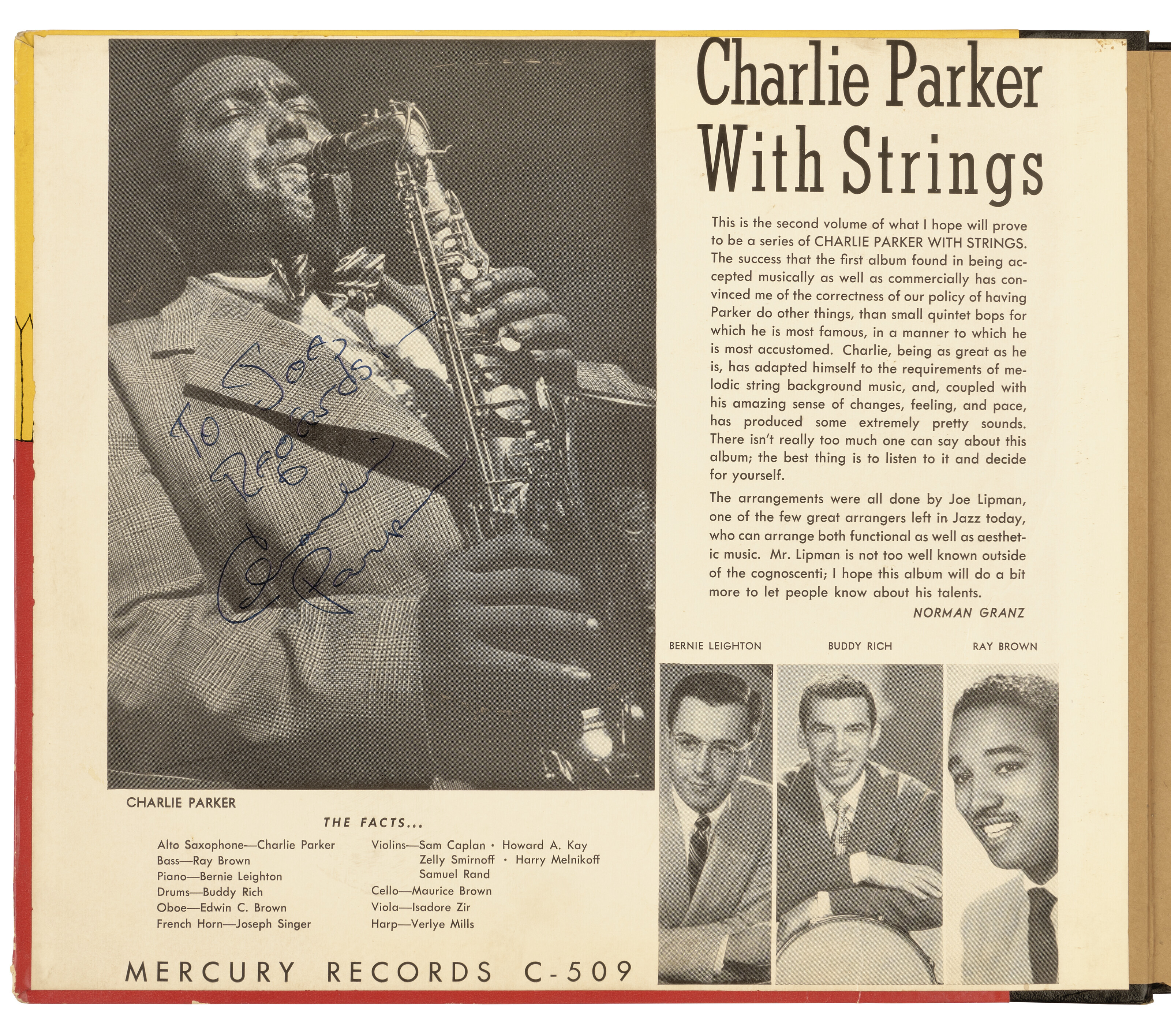 Charlie Parker with Strings, CHARLIE PARKER | Christie’s