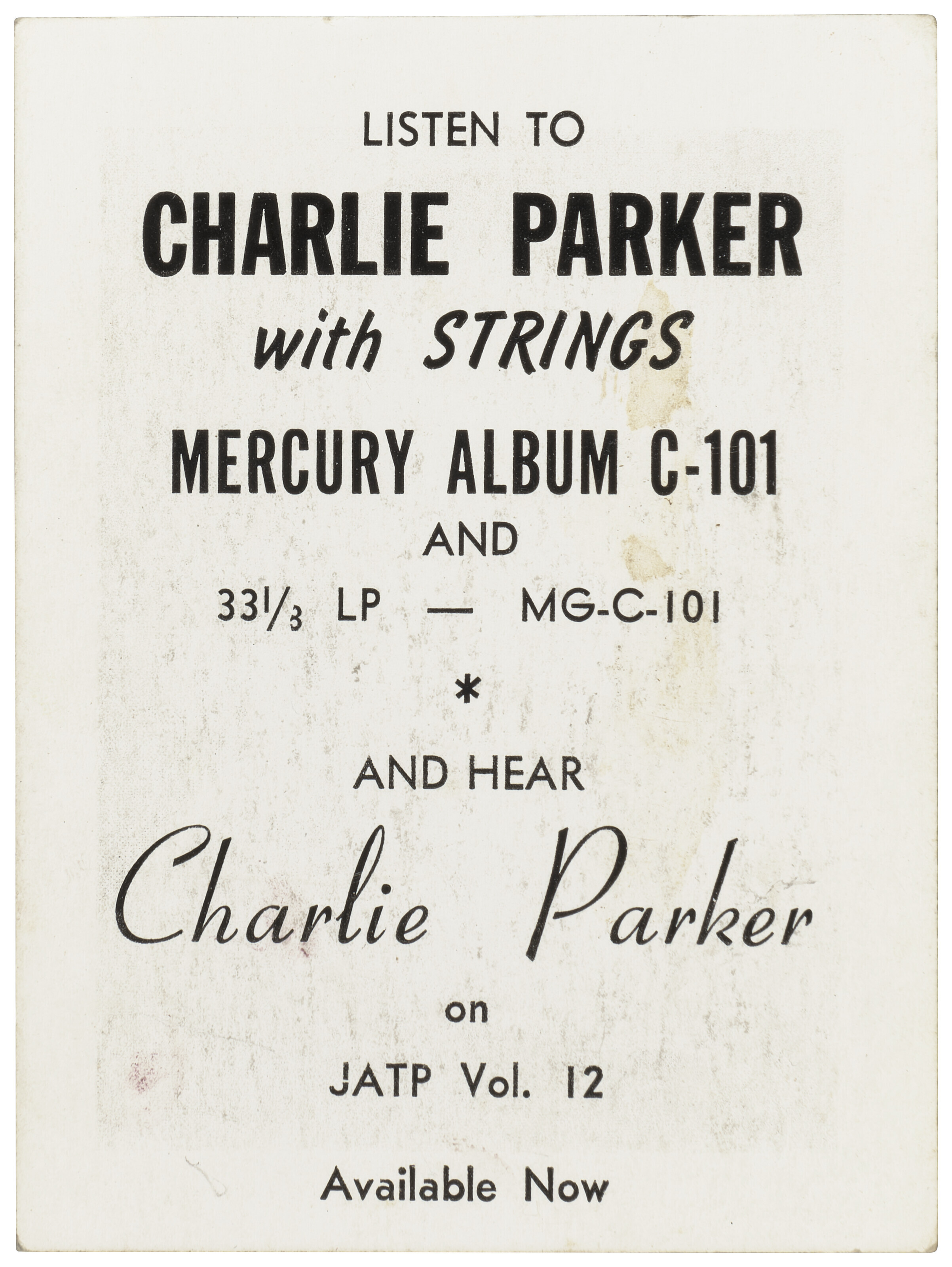 【レコード】SP盤 Charlie Parker Mercury 11017 Charlie Parker: The Mercury & Clef 5LP Box Set + Book