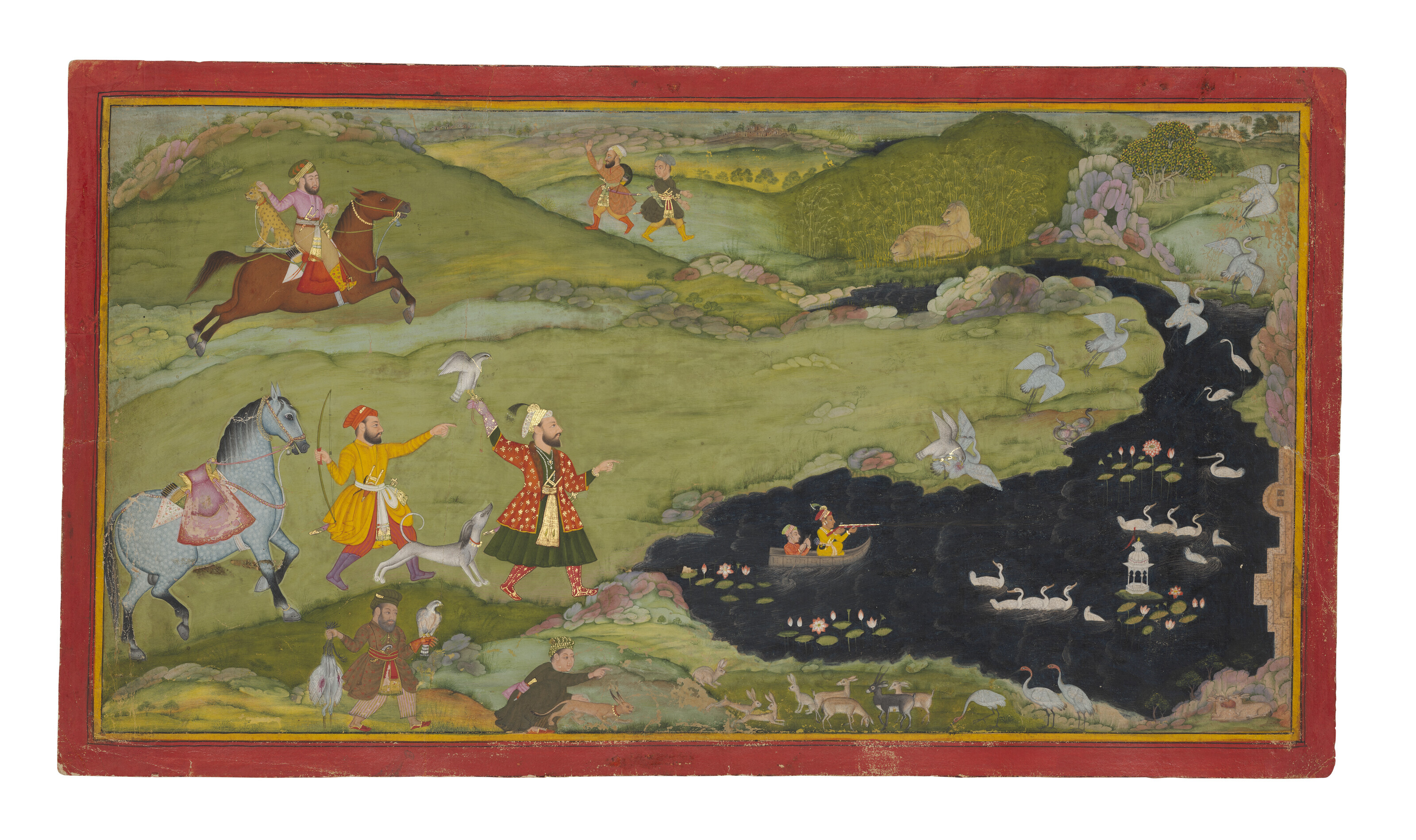 A Royal Hunting Party, Mewar, Rajasthan, India, circa 1705-15, sold for £441,000 on 27 October 2023 at Christie’s in London