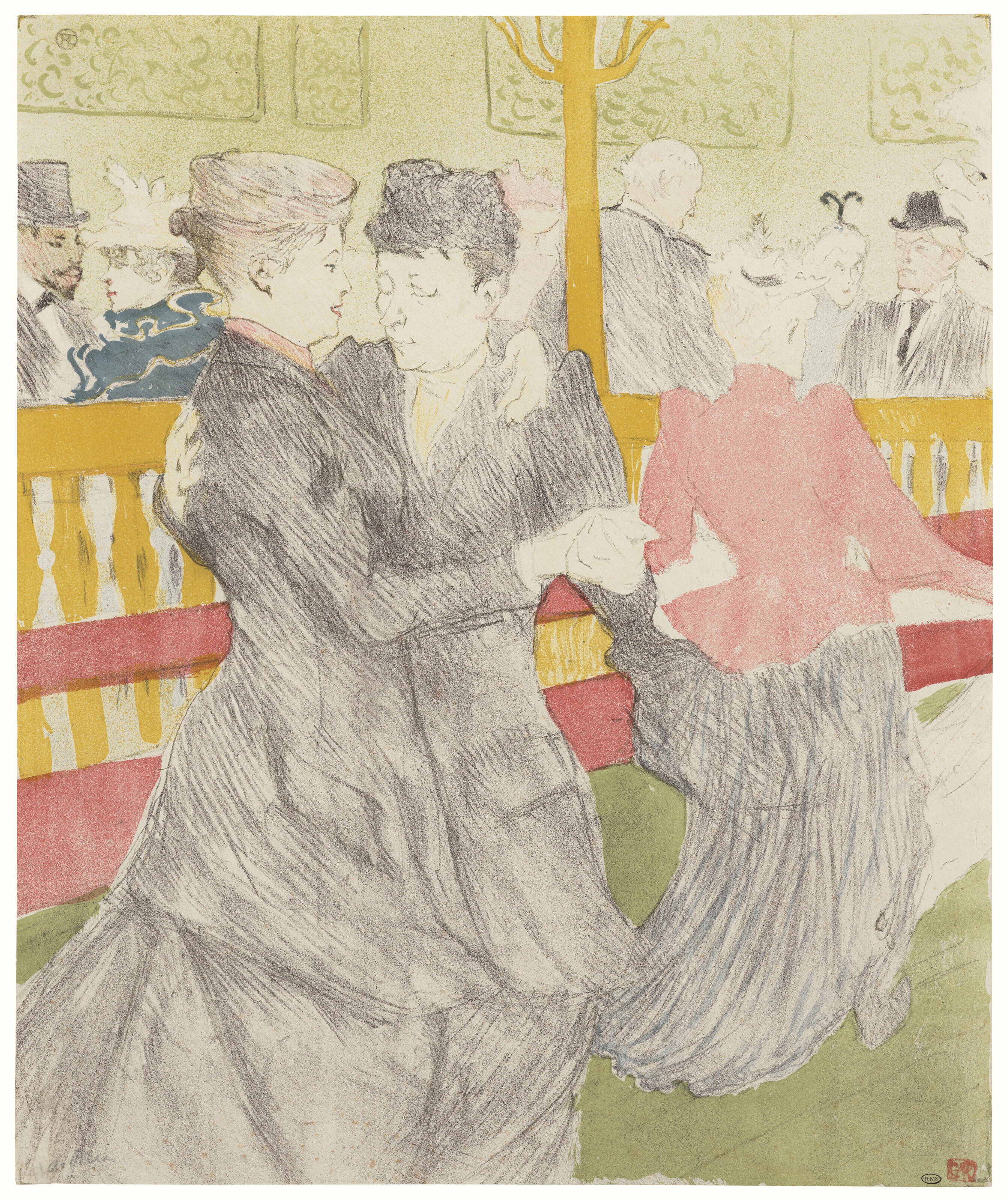 Henri de Toulouse-Lautrec (1864-1901), La Danse au Moulin Rouge, 1897. Image &amp; sheet: 415 x 347 mm. Estimate: &pound;120,000-180,000. Offered in Masterpieces from the Collection of Sam Josefowitz: A Lifetime of Discovery and Scholarship on 13 October 2023 at Christie&rsquo;s in London