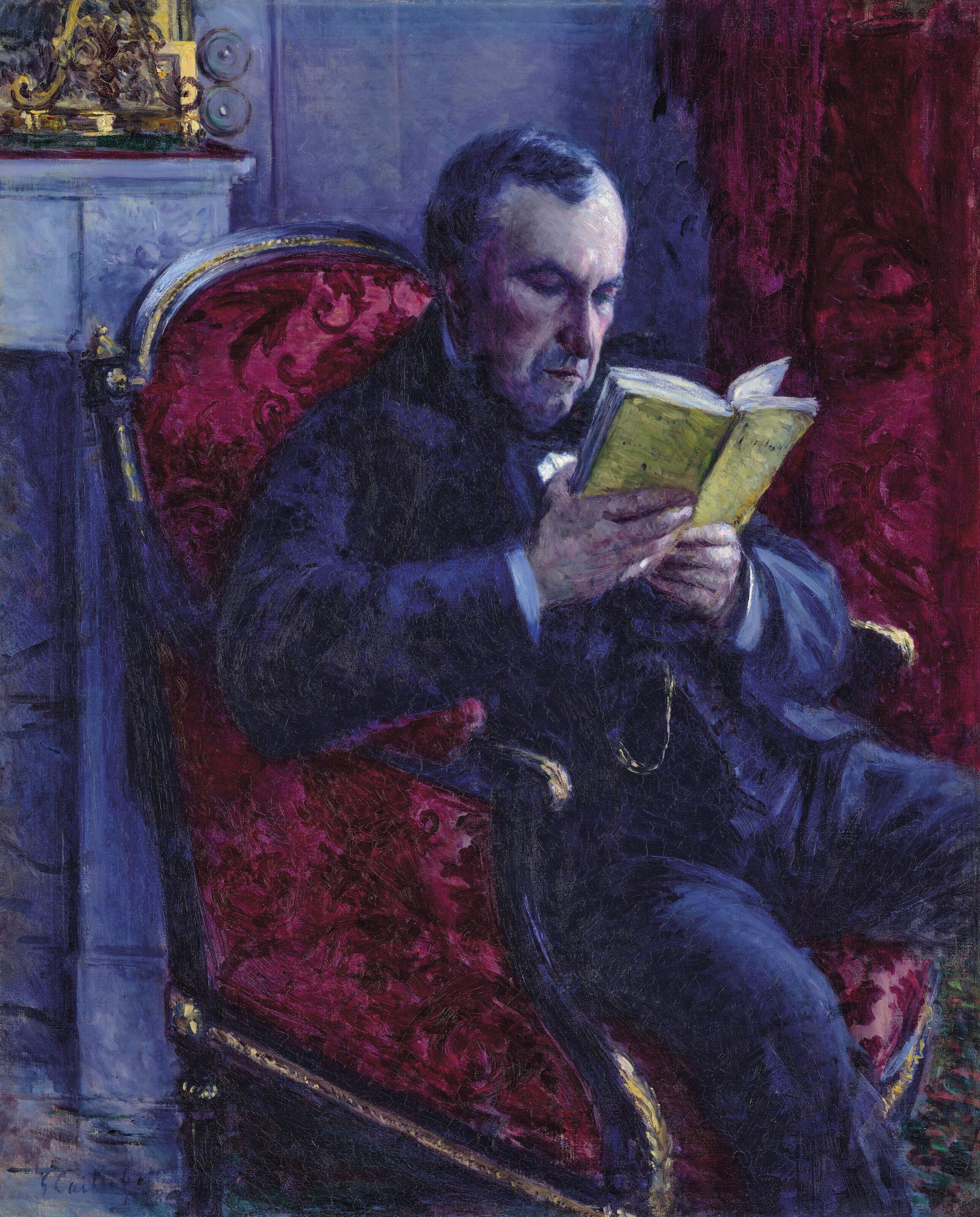 Gustave Caillebotte, Portrait d’Eugène Daufresne lisant, painted on rue de Miromesnil, Paris, 1878
