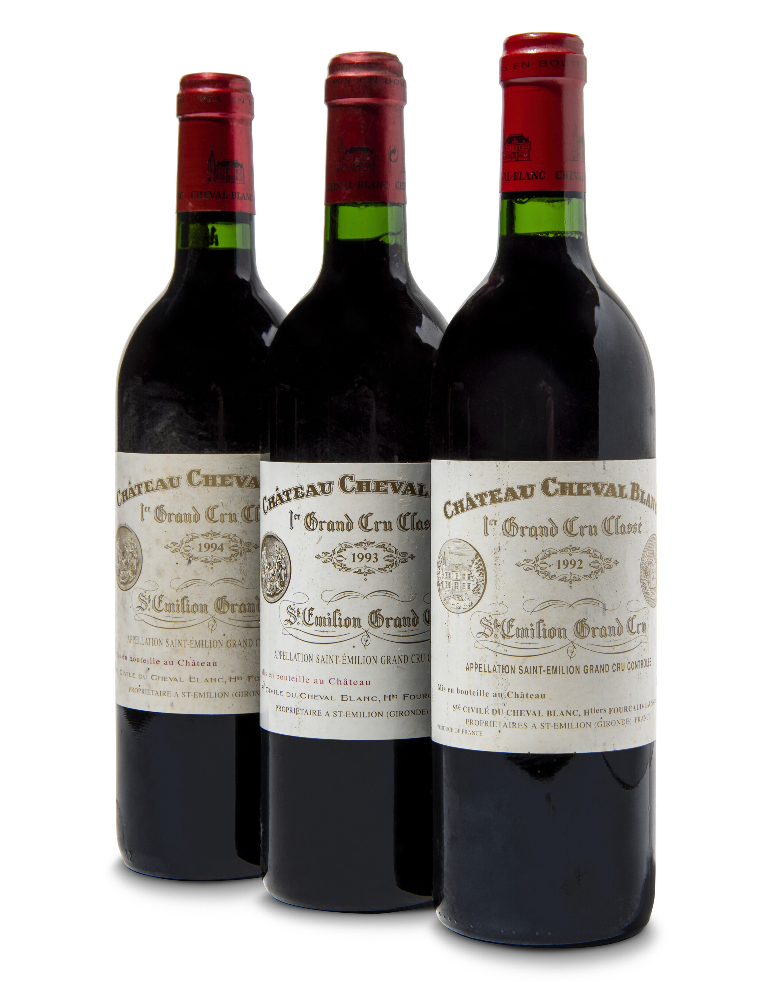 Mixed Cheval-Blanc 1992-1994, Château Cheval-Blanc 1992Bin-soiled