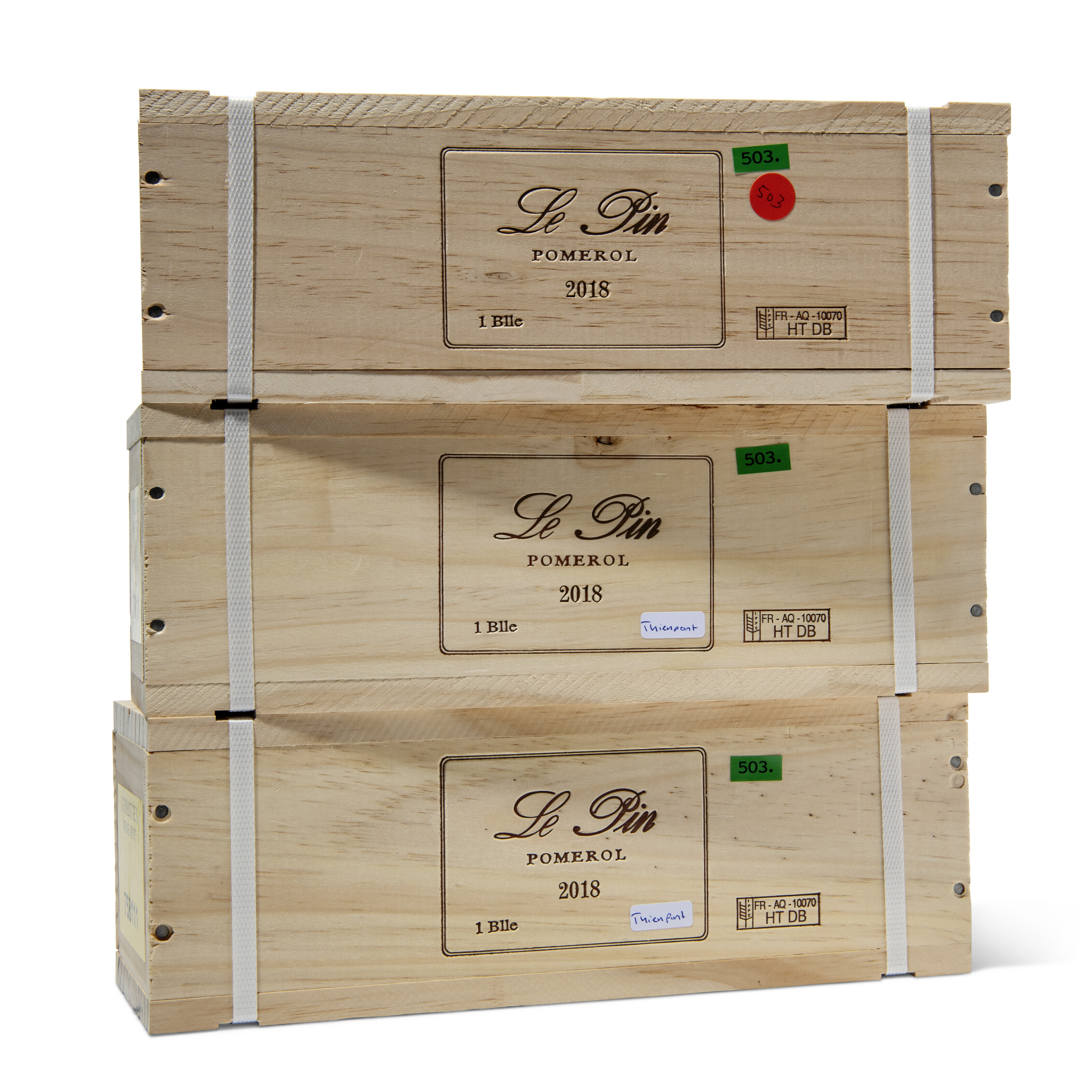 Le Pin 2018, PomerolIn individual original wooden cases | Christie’s