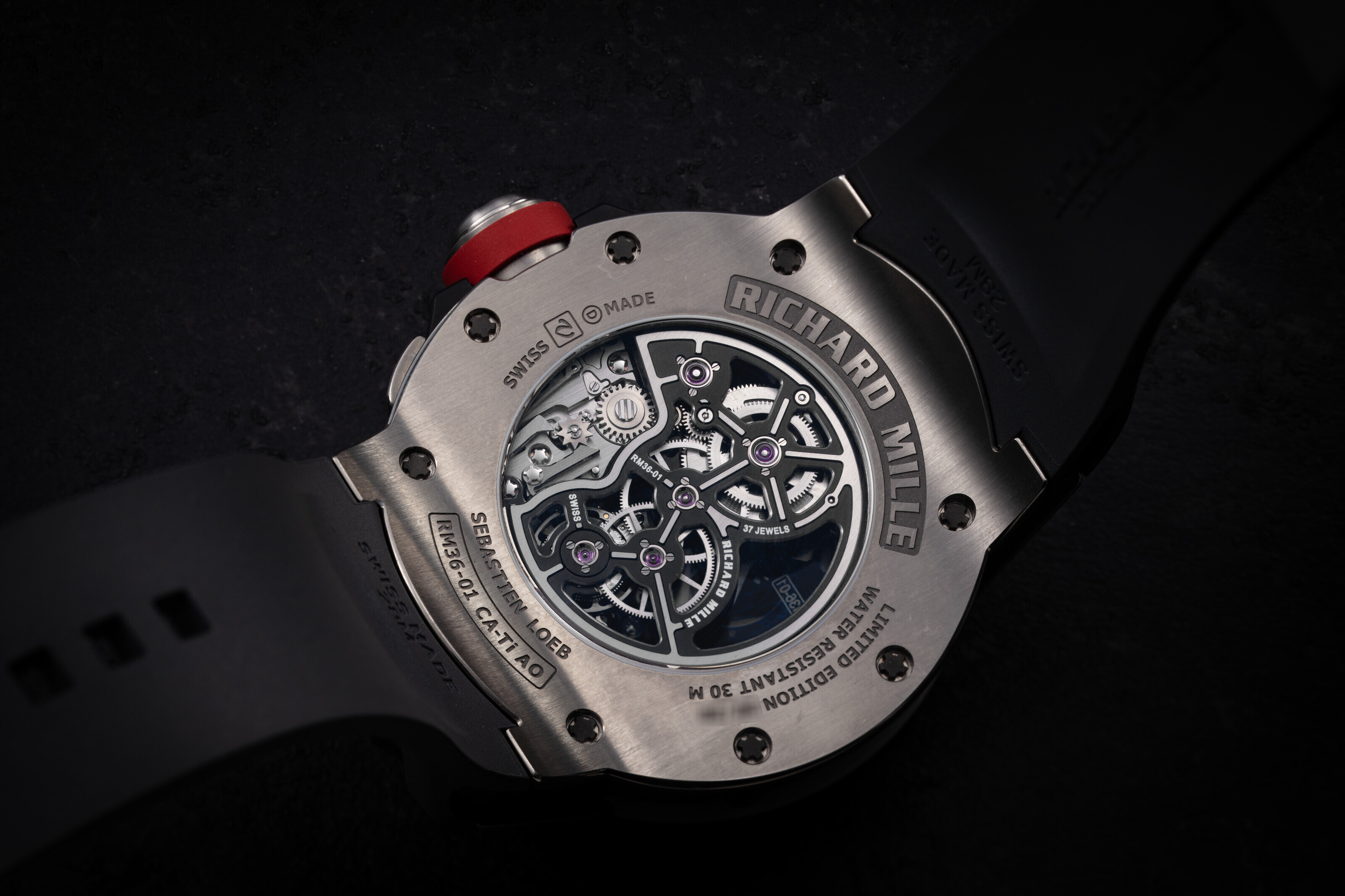 RICHARD MILLE RM36 01 CA Ti AO SEBASTIAN LOEB A MANUAL WINDING TOURBILLON WITH G SENSOR SERIAL NUMBER XX 30 Christie s