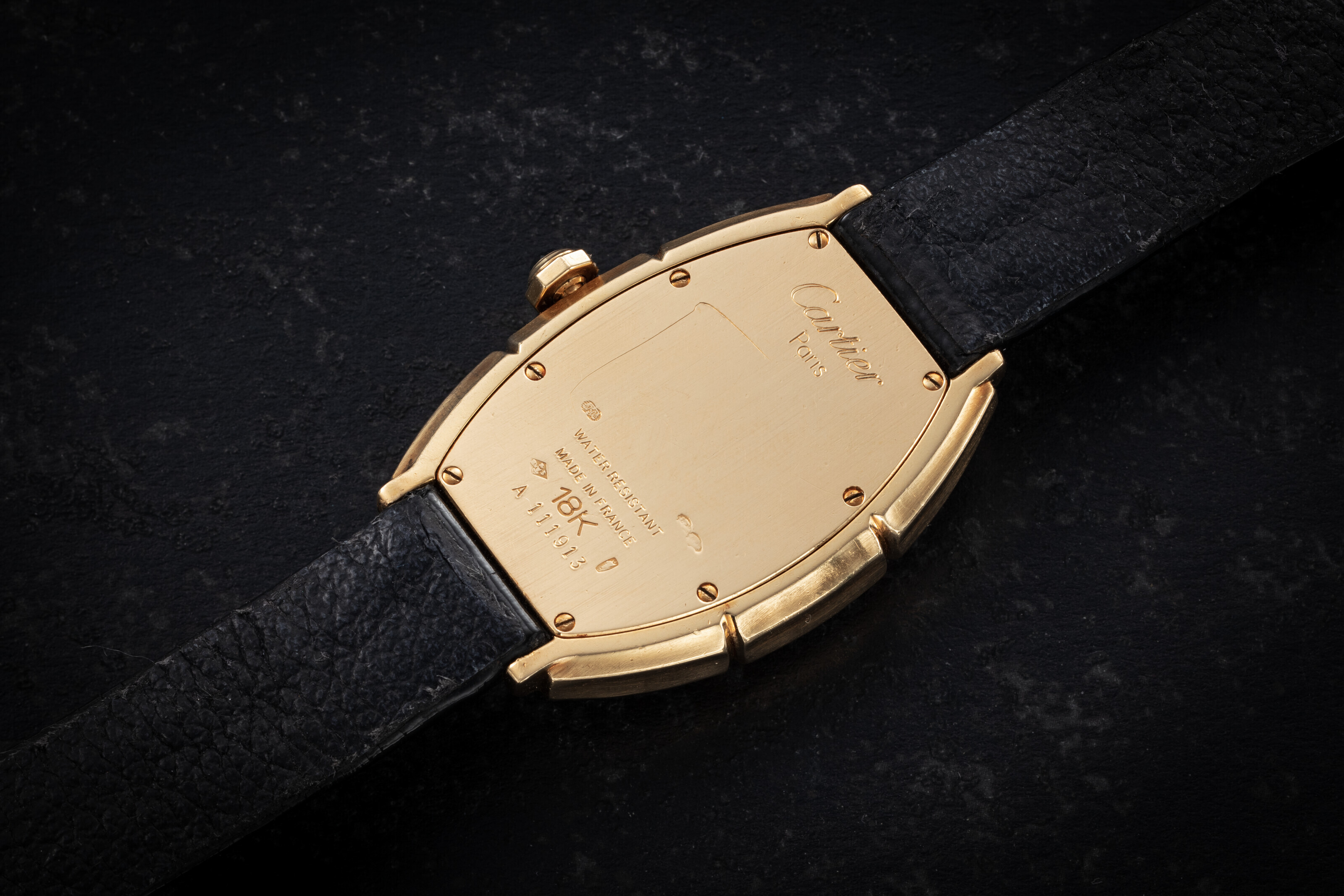 CARTIER PARIS, BAMBOO, A RARE GOLD TONNEAU SHAPED WRISTWATCH, CASE