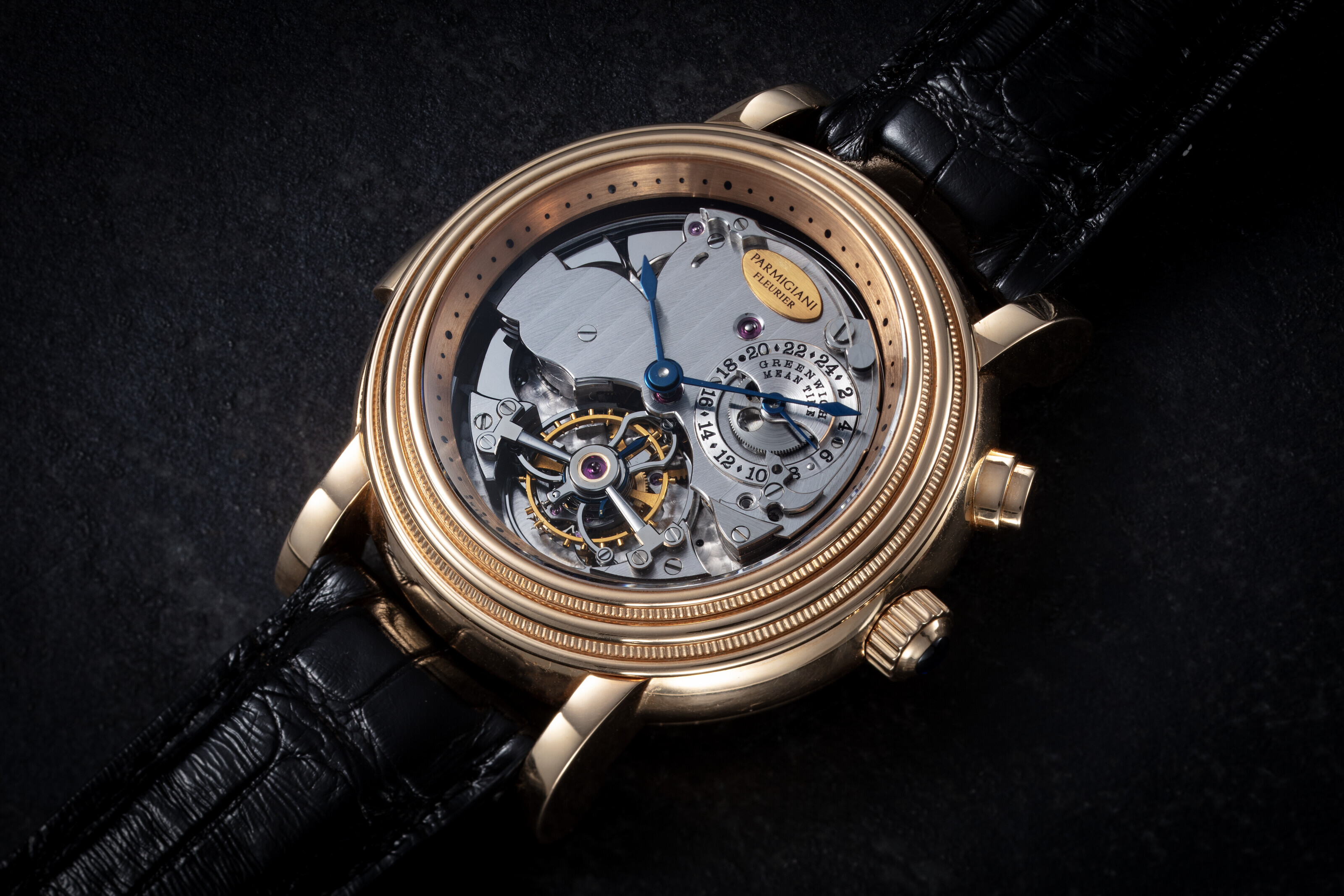PARMIGIANI FLEURIER, A RARE GOLD SEMI-SKELETONISED WESTMINSTER