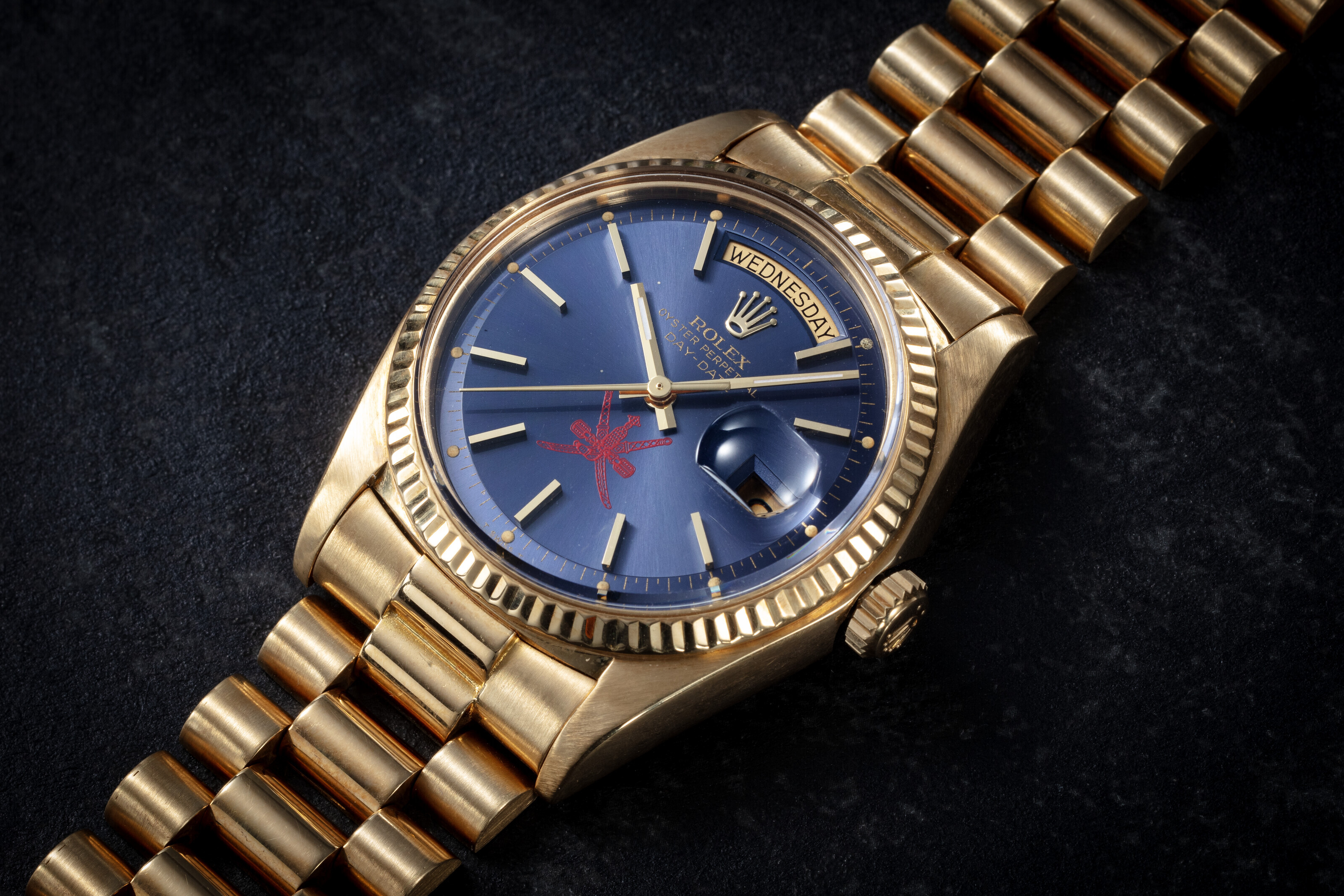 ROLEX, DAY-DATE REF. 1803 'KHANJAR', A FINE AND RARE GOLD