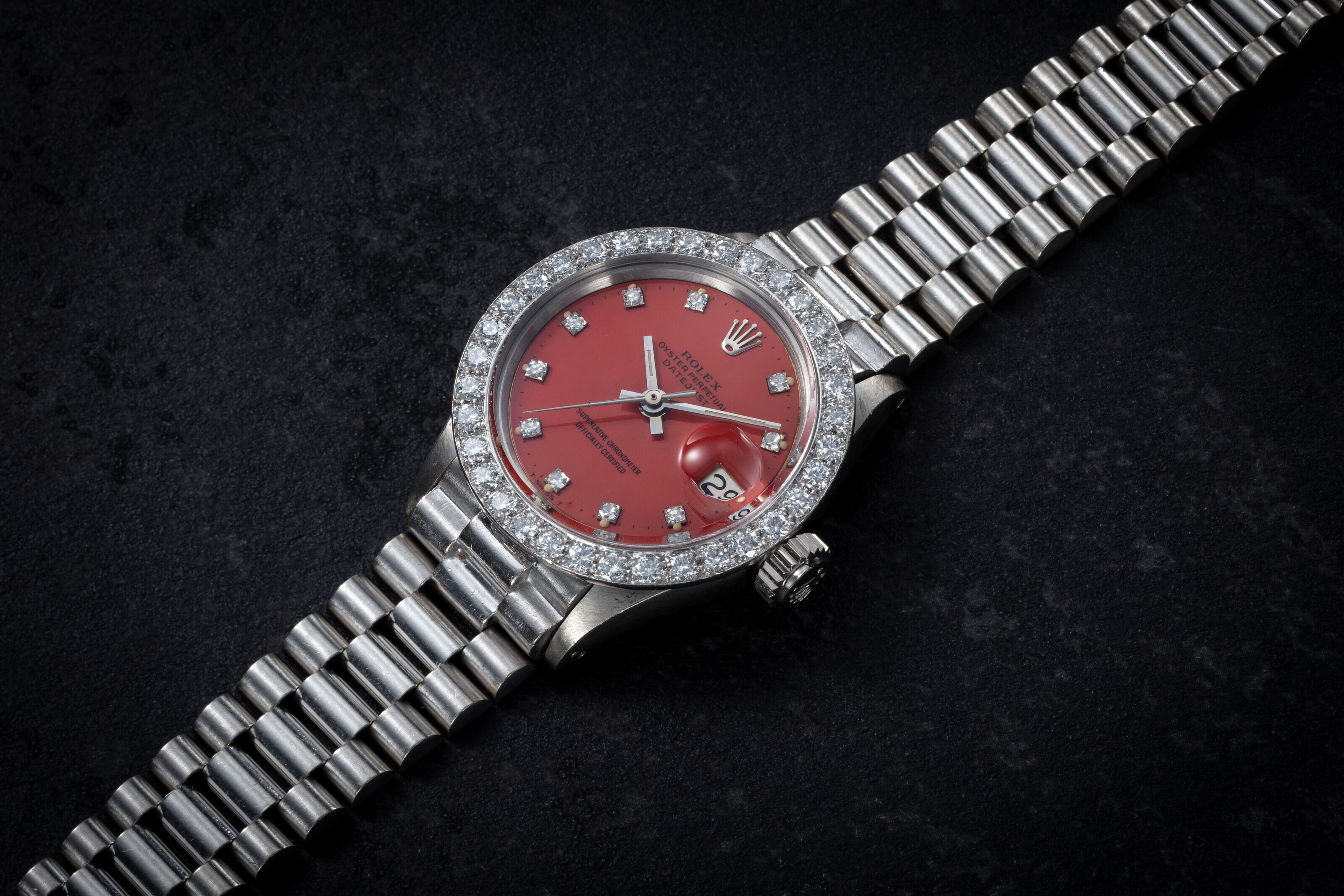ROLEX, DATEJUST REF.6513, A RARE AND ATTRACTIVE GOLD AND DIAMOND