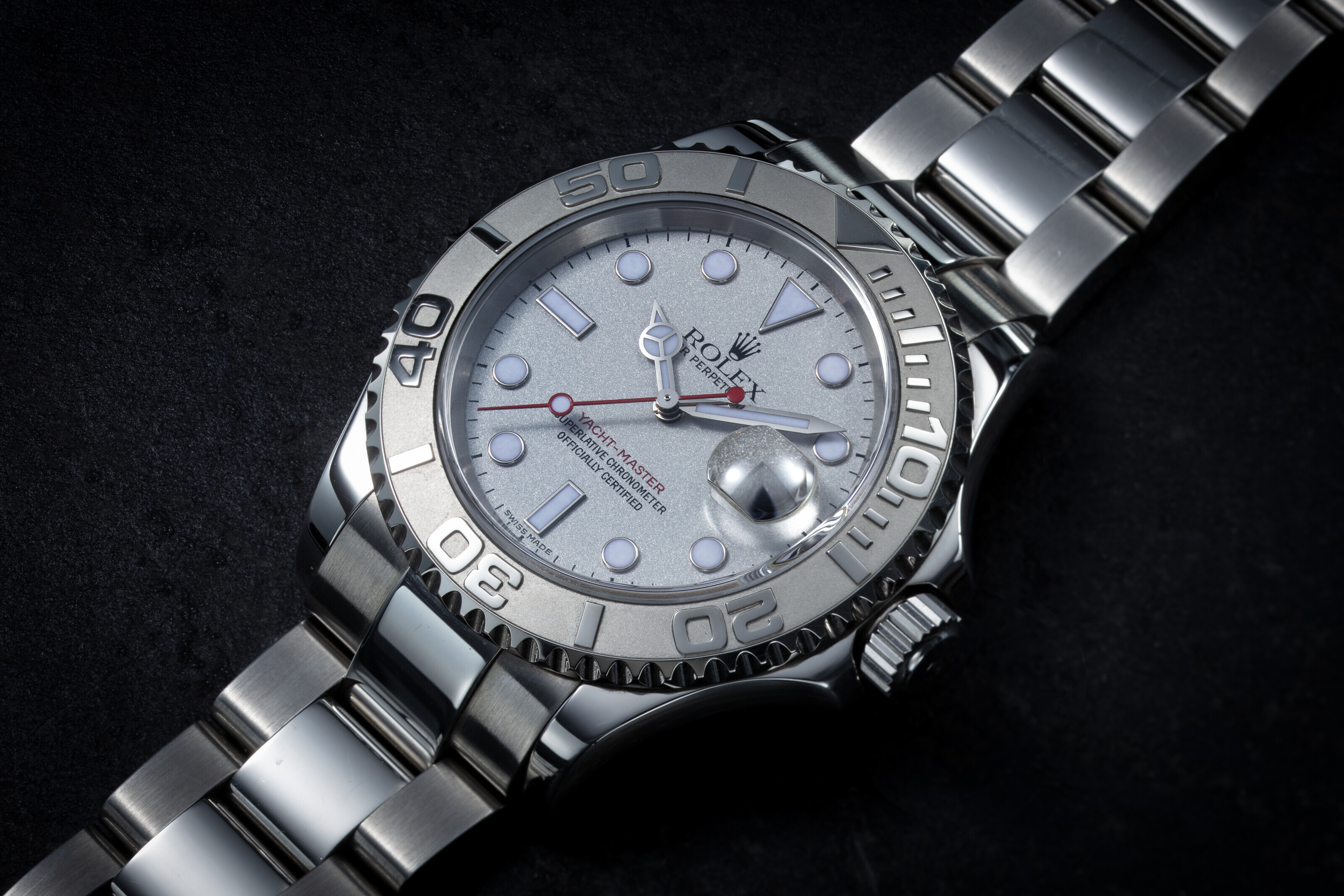 ROLEX YACHT MASTER 16622 AN ATTRACTIVE STEEL AND PLATINUM AUTOMATIC WRISTWATCH