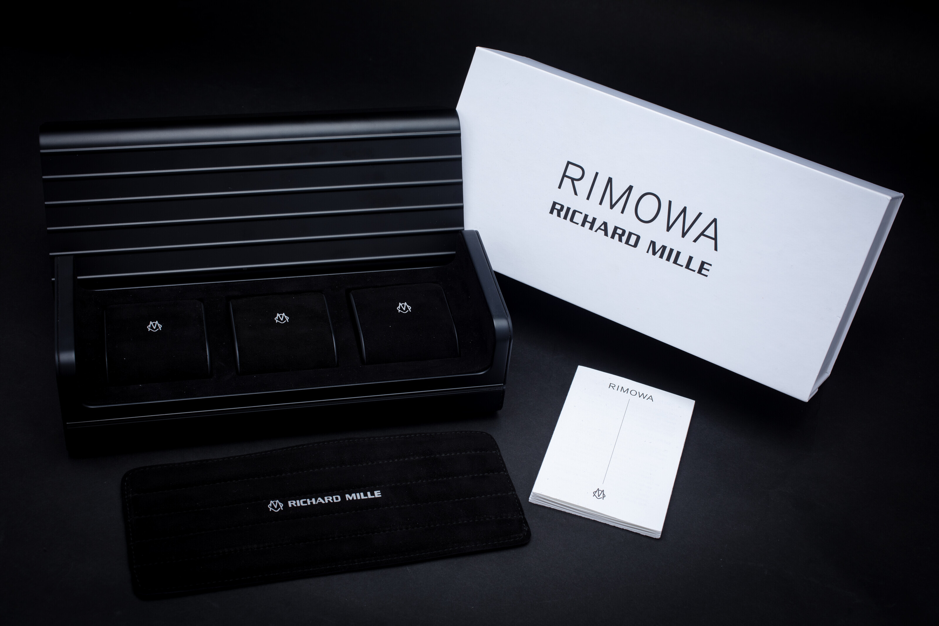 RICHARD MILLE X RIMOWA, A DESIRABLE BLACK ALUMINIUM WATCH CASE 