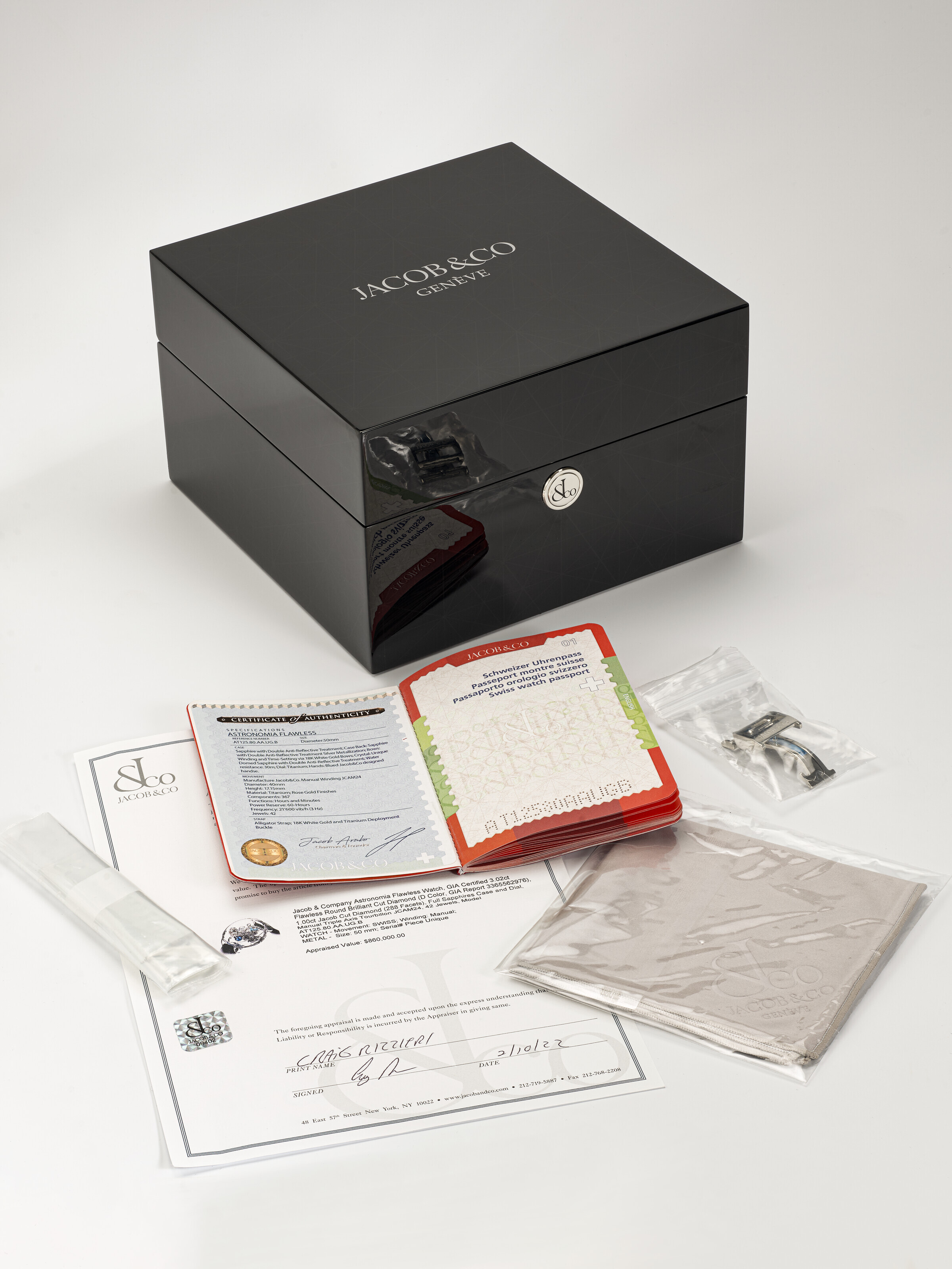 JACOB & CO, MAGNIFICIENT AND UNIQUE SAPPHIRE TRIPLE AXIS