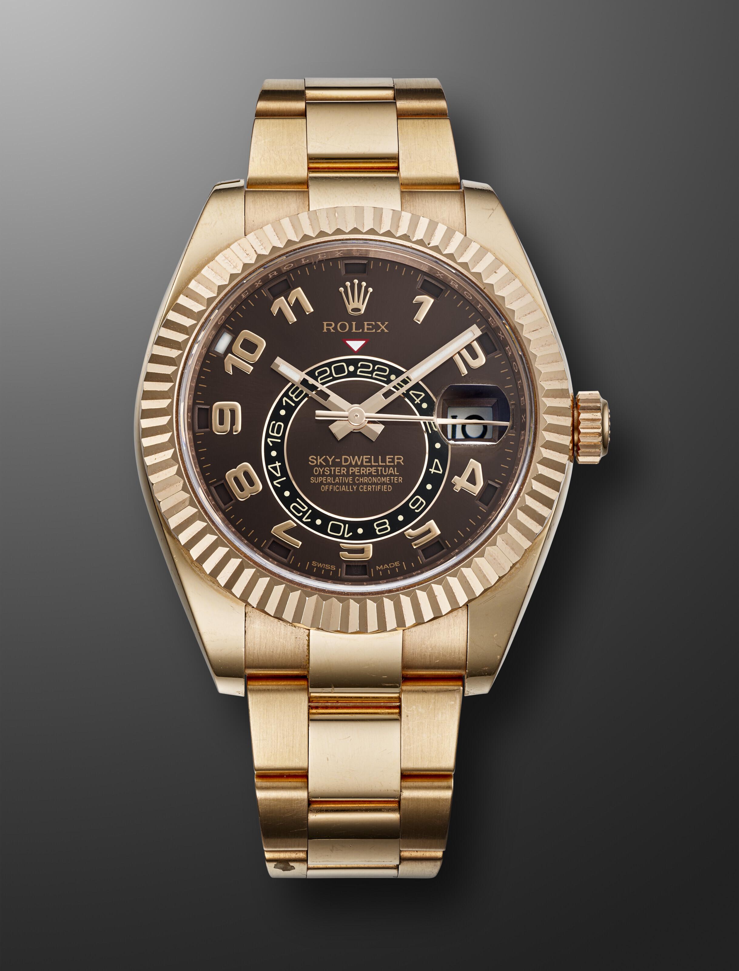 ROLEX, PINK GOLD DUALTIME ANNUAL CALENDAR 'SKYDWELLER', REF. 326935