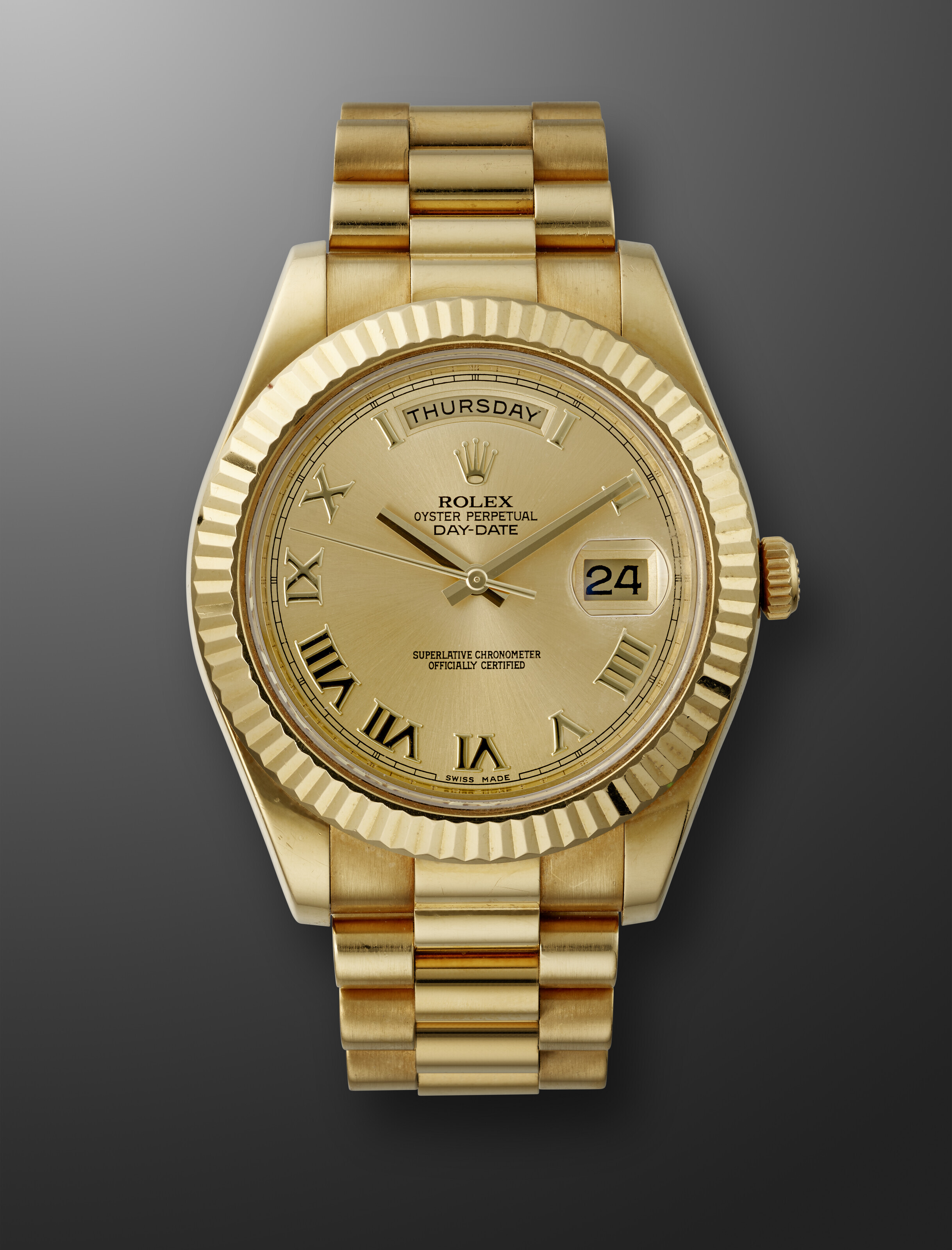 Yellow Gold Daydate ROLEX, YELLOW GOLD 'DAY-DATE II' WITH