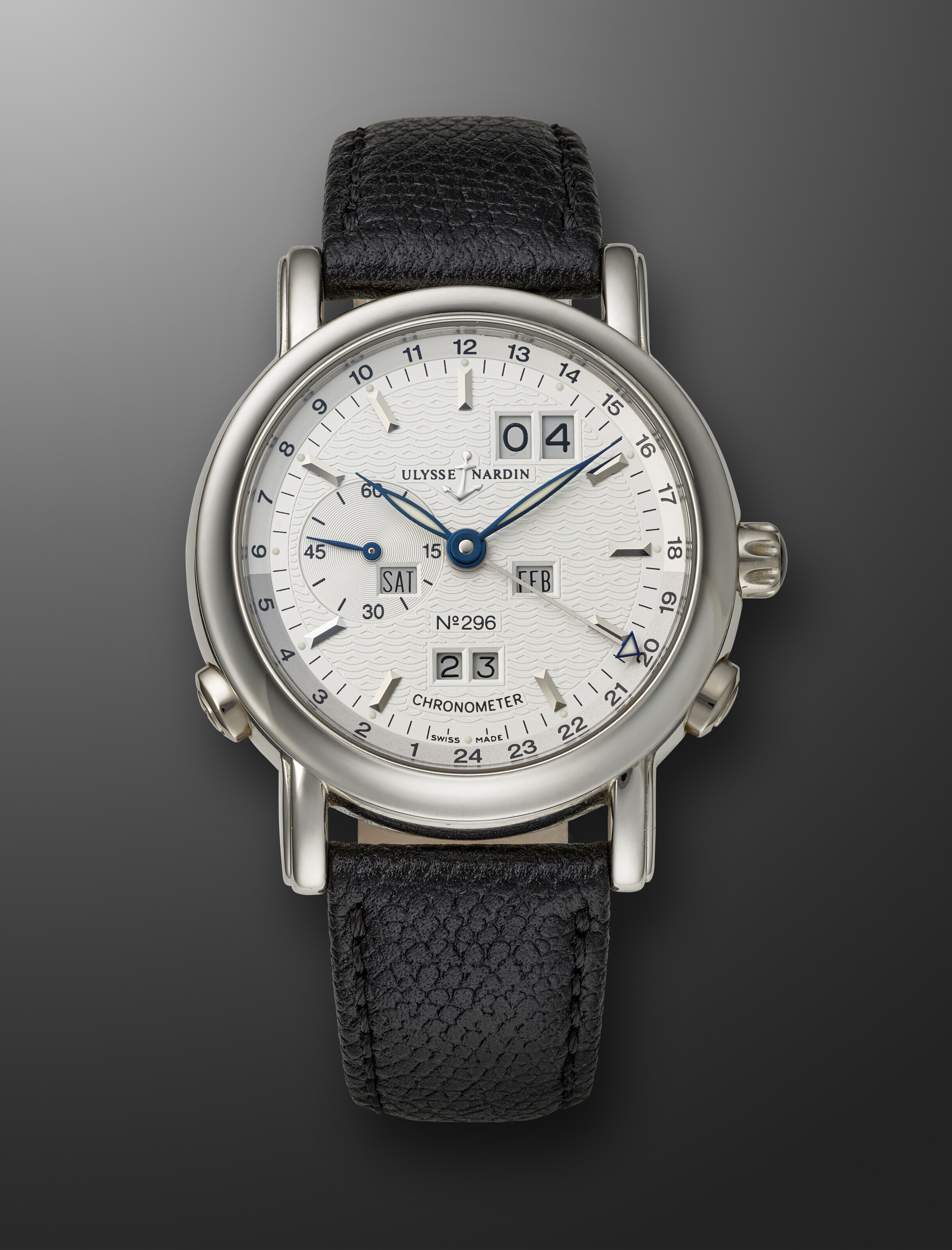 ULYSSE NARDIN, LIMITED EDITION PLATINUM PERPETUAL CALENDAR DUAL TIME