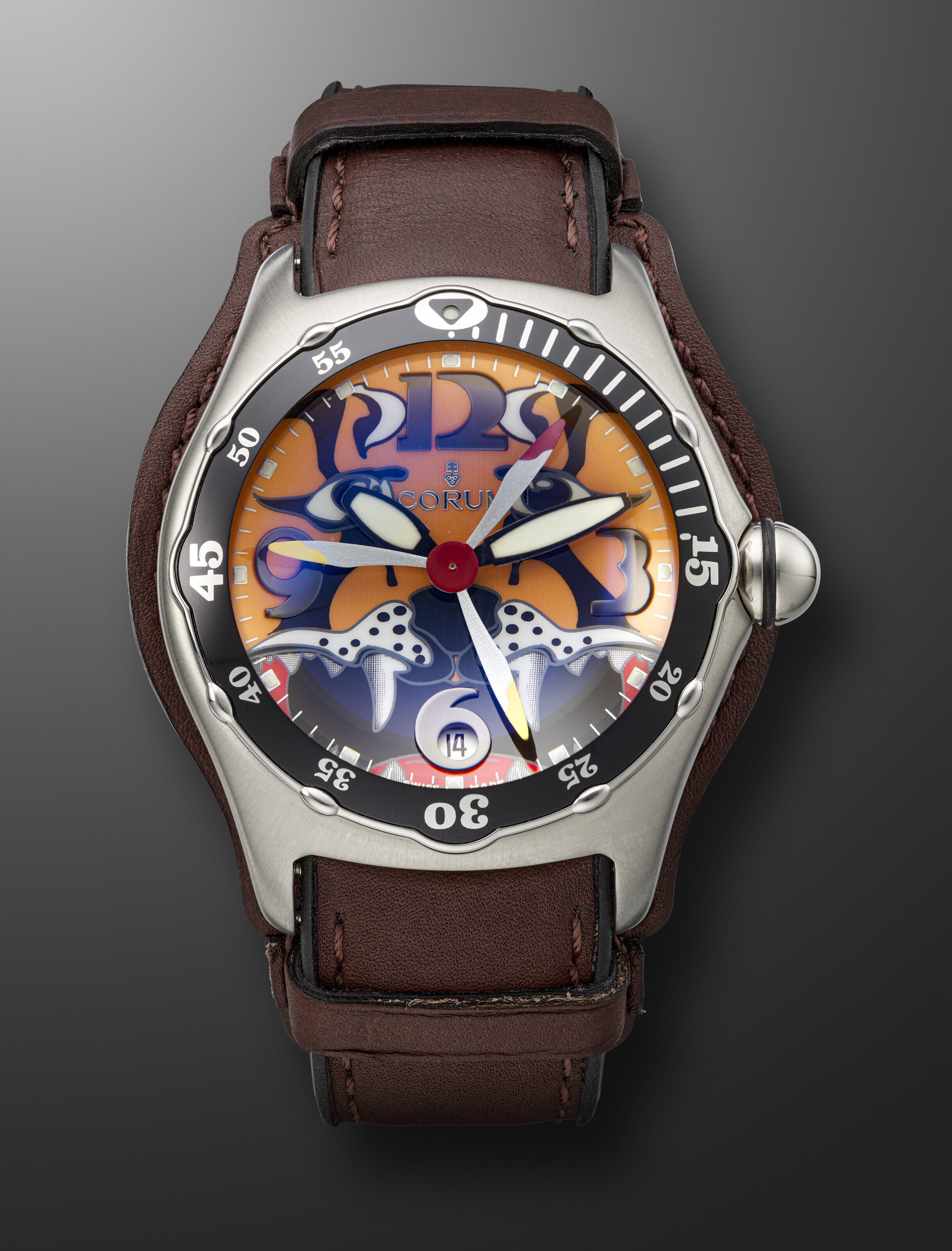CORUM LIMITED EDITION STAINLESS STEEL FLYING TIGER BUBBLE DIVE BOMBER REF. 82.180.20 Christie s