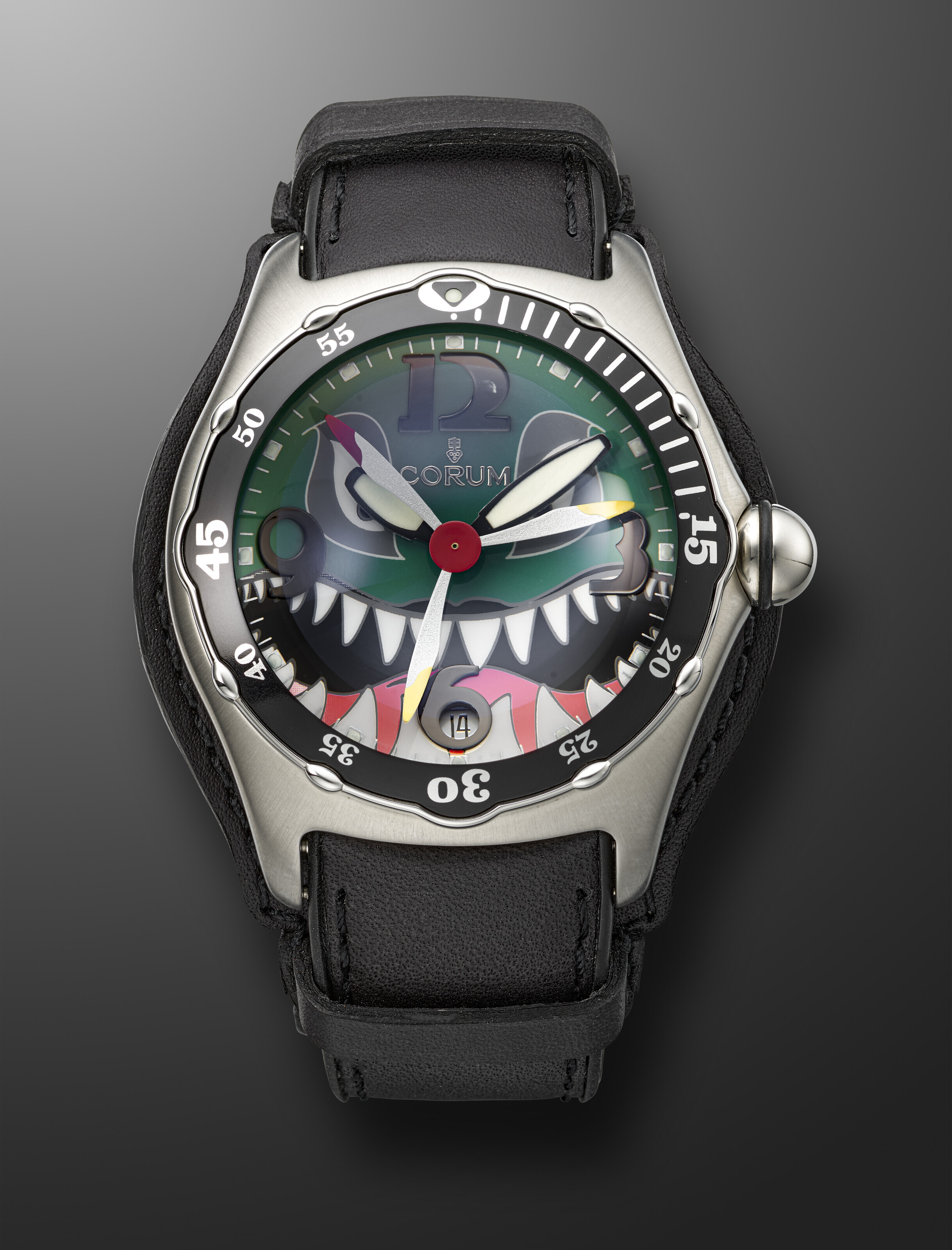 CORUM LIMITED EDITION STAINLESS STEEL FLYING TIGER BUBBLE DIVE BOMBER REF. 82.180.20 Christie s