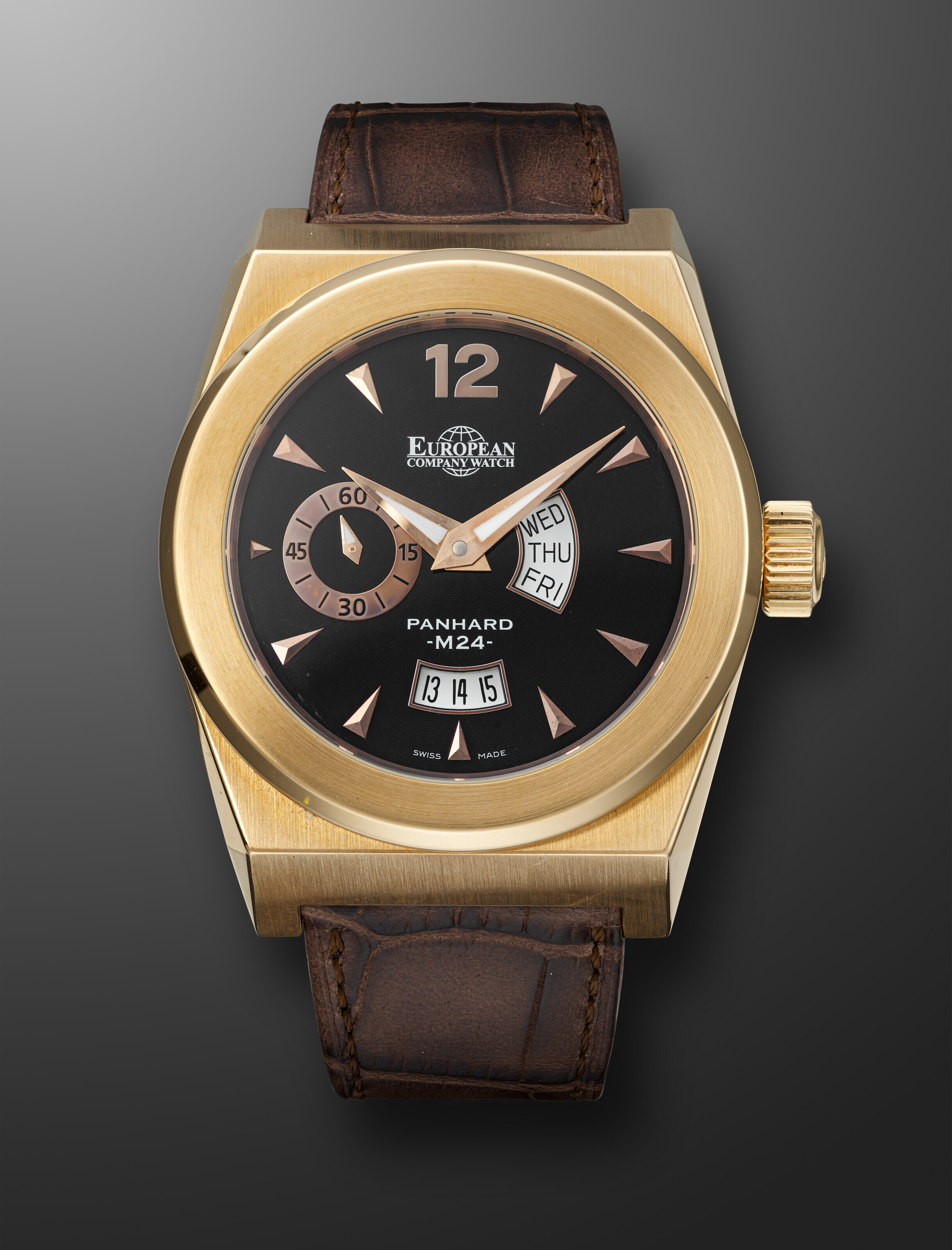 EUROPEAN COMPANY WATCH PINK GOLD PANHARD M 24 REF. PM245N4658 NO. 001
