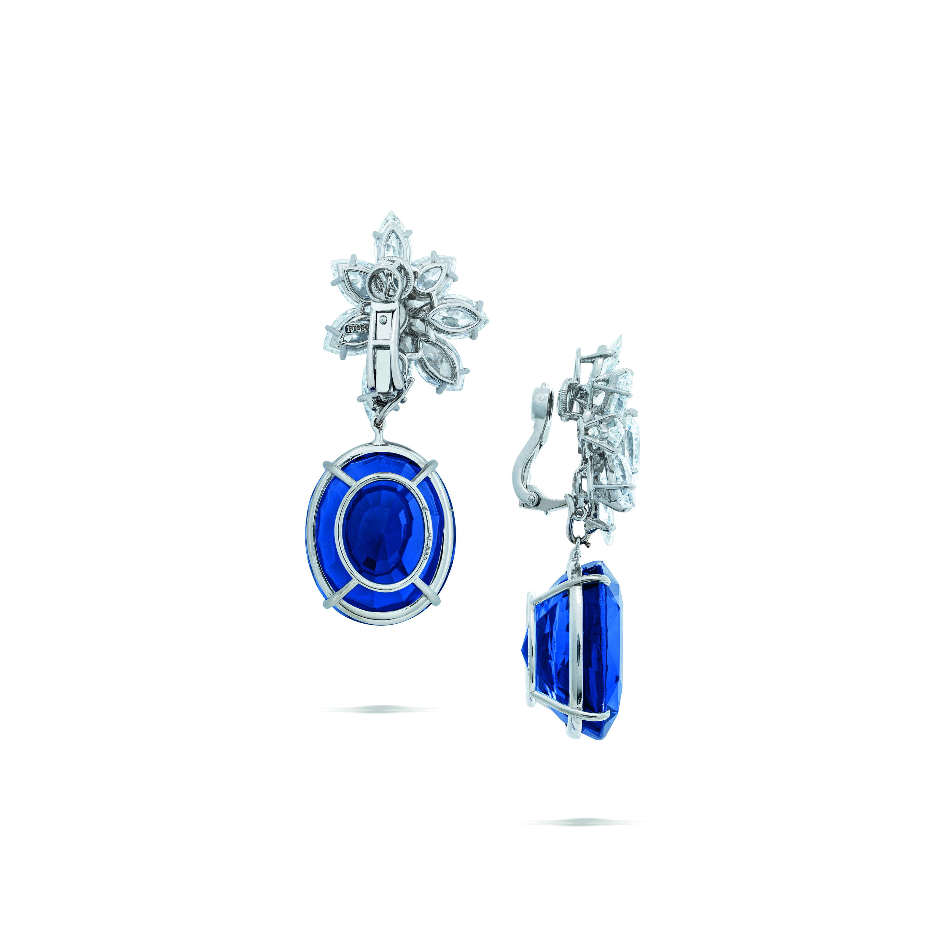 HARRY WINSTON DIAMOND EARRINGS WITH ASSOCIATED SAPPHIRE PENDANTS Christie s
