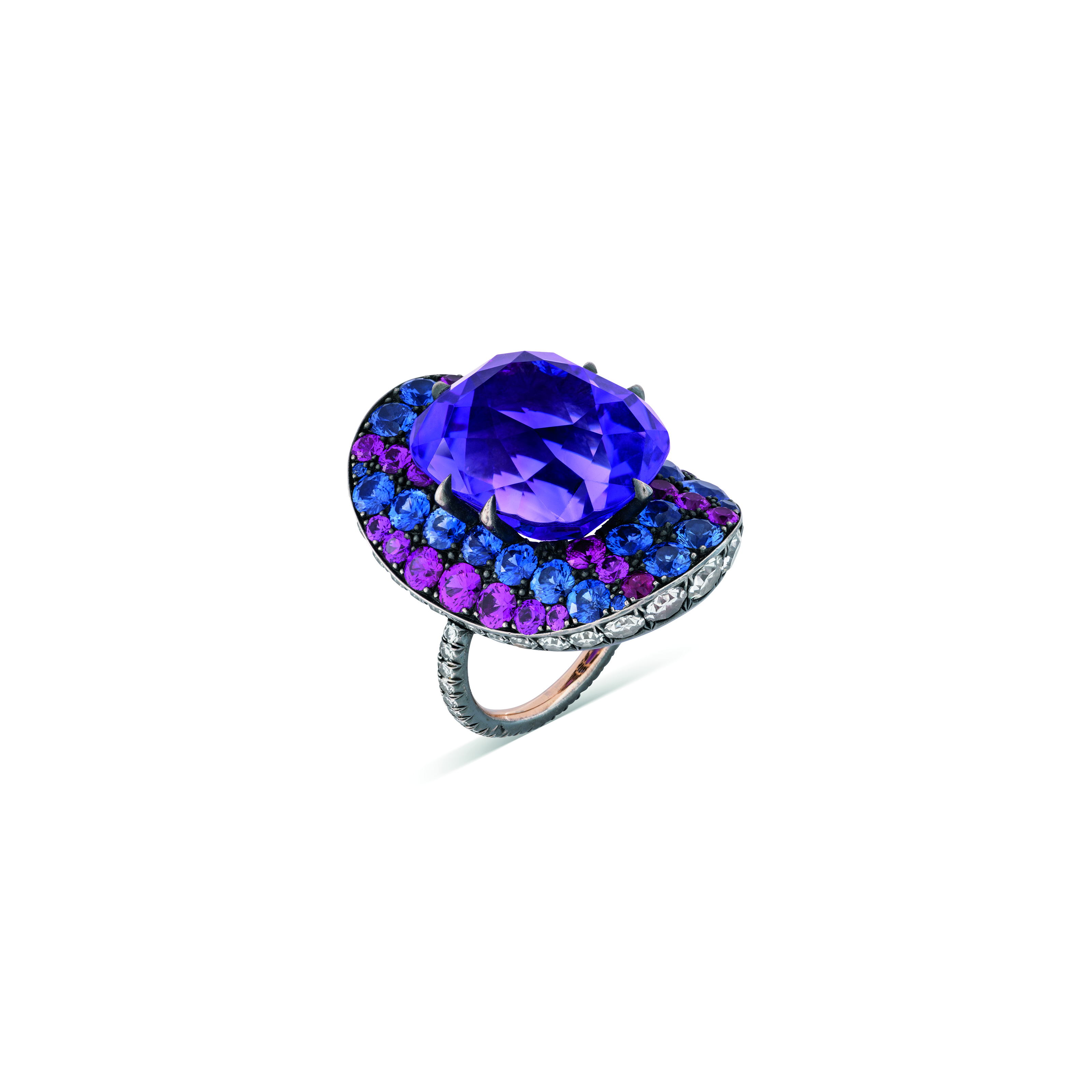 JAR AMETHYST SAPPHIRE AND RUBY BONNET RING Christie s