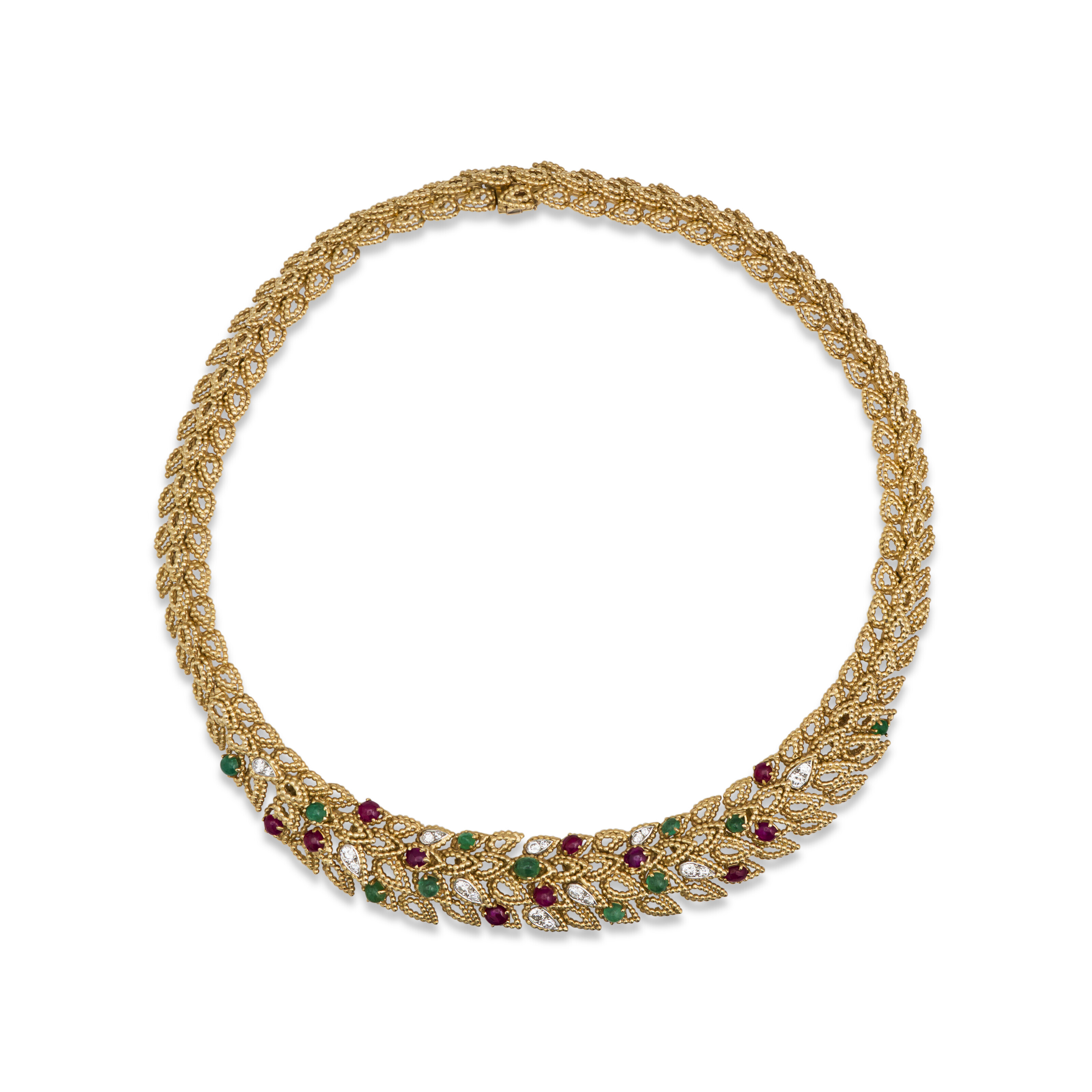 Catalog image of VAN CLEEF & ARPELS RUBY, EMERALD AND DIAMOND NECKLACE