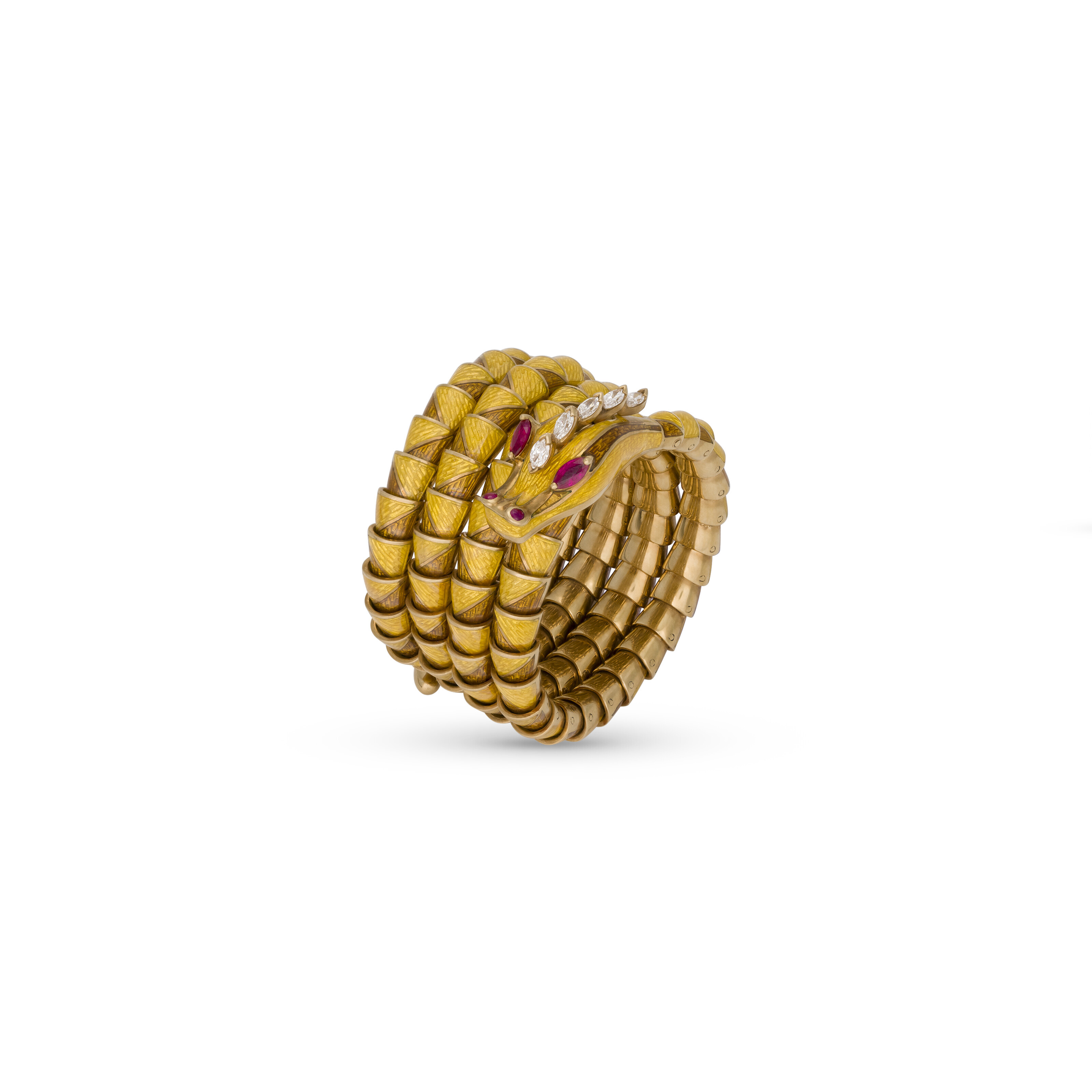 Catalog image of BULGARI RUBY, DIAMOND AND ENAMEL 'DRAGON' BRACELET