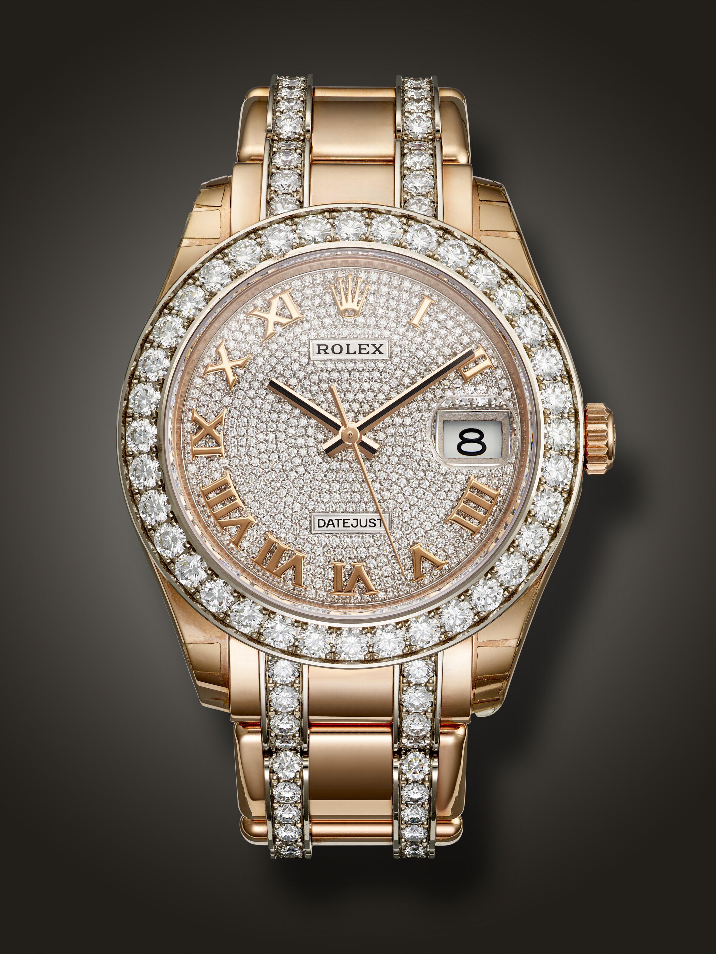 ROLEX, RARE WHITE GOLD, PINK GOLD AND DIAMONDSET 'PEARLMASTER DATEJUST