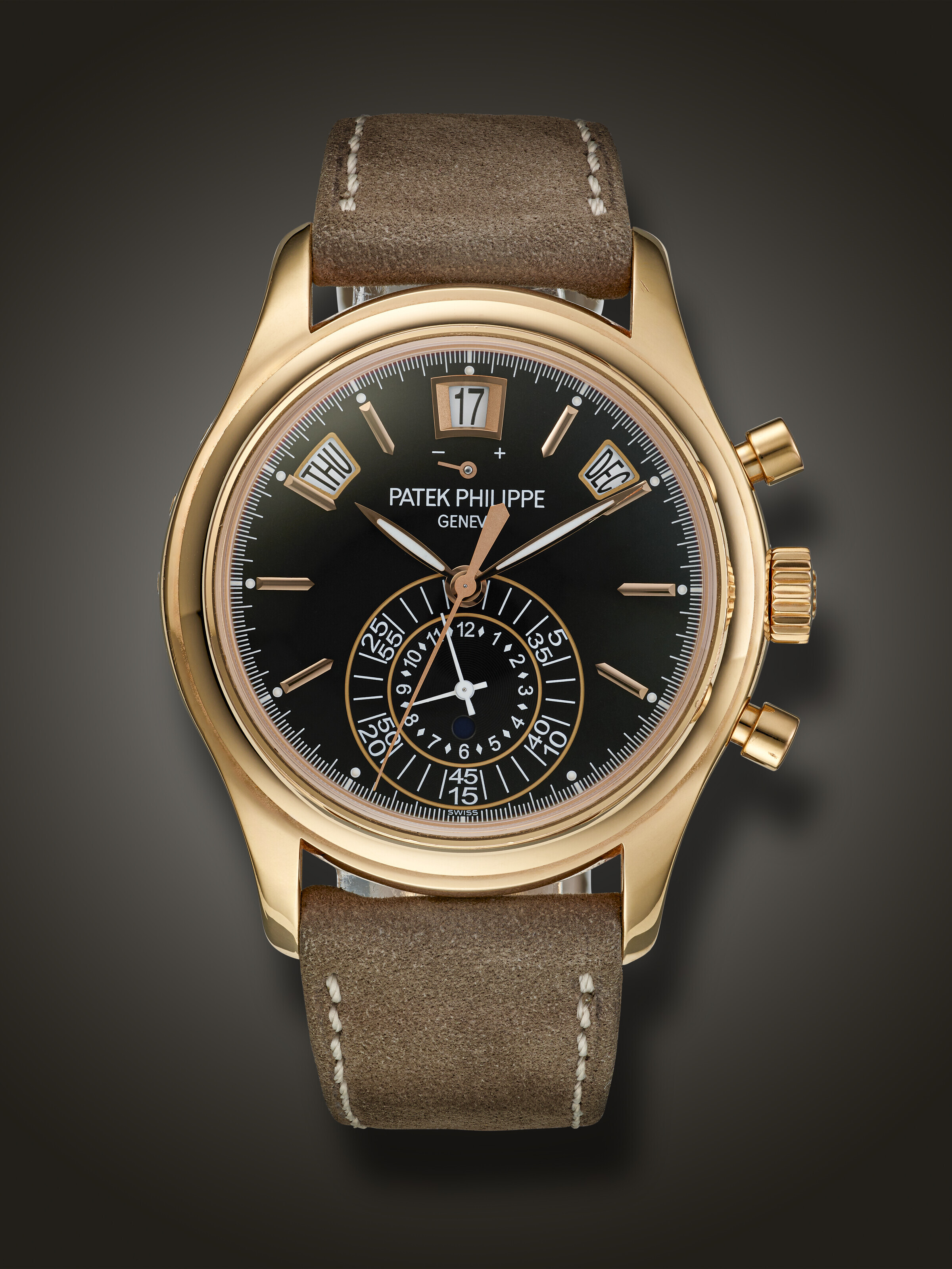 PATEK PHILIPPE PINK GOLD ANNUAL CALENDAR FLYBACK CHRONOGRAPH REF